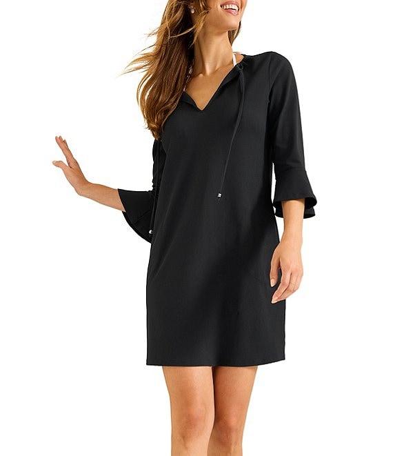 Tommy Bahama Island Cays V-Neck Flounce Sleeve Swim Cover-Up Dress Product Image