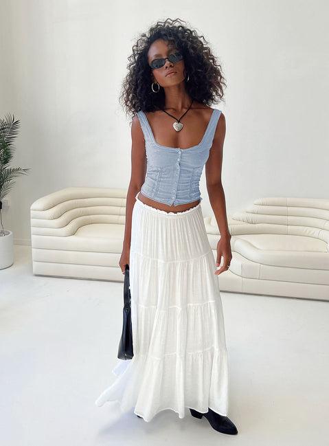 Mya Maxi Skirt White Product Image