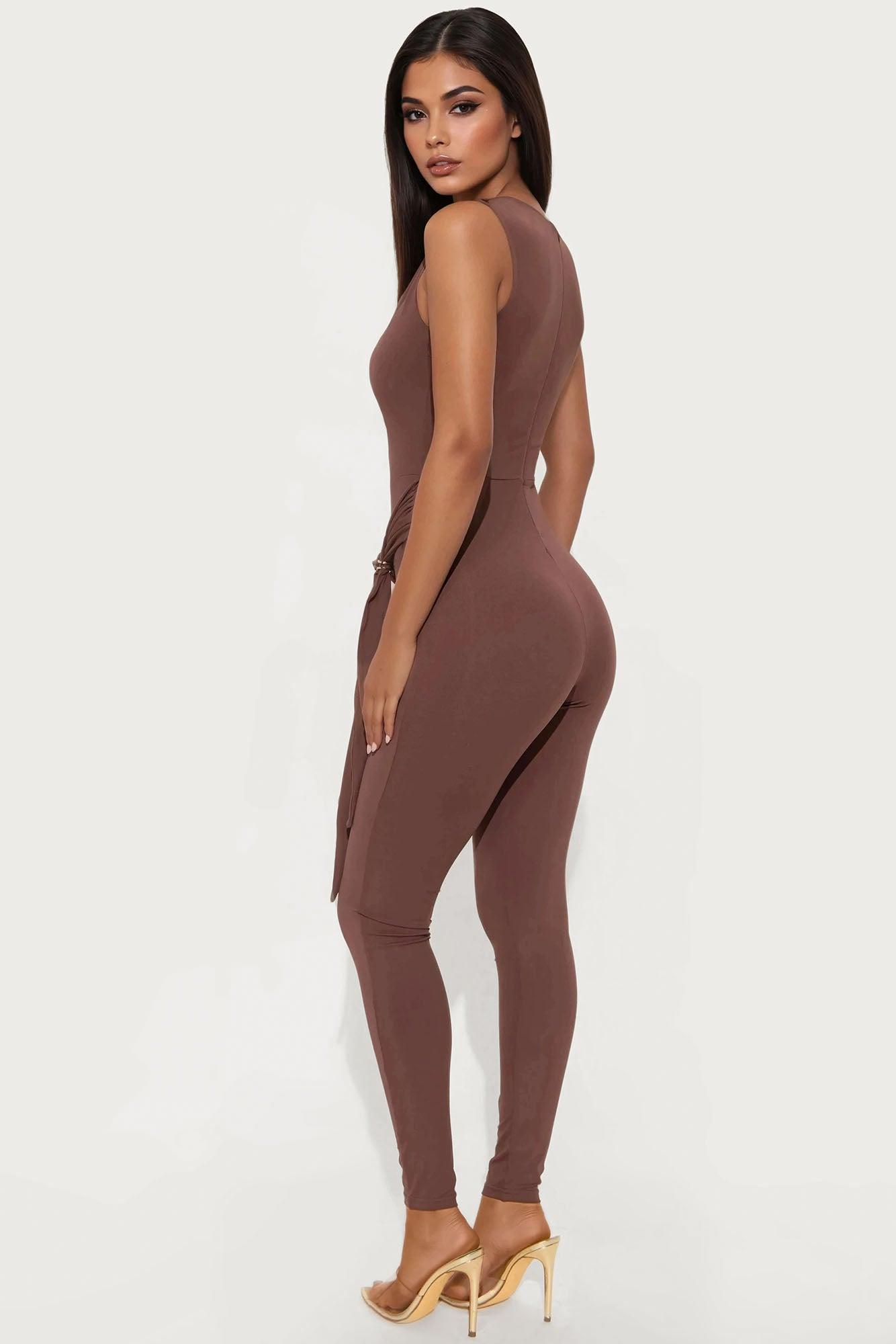 Moonlight Kiss Jumpsuit - Brown Female Product Image