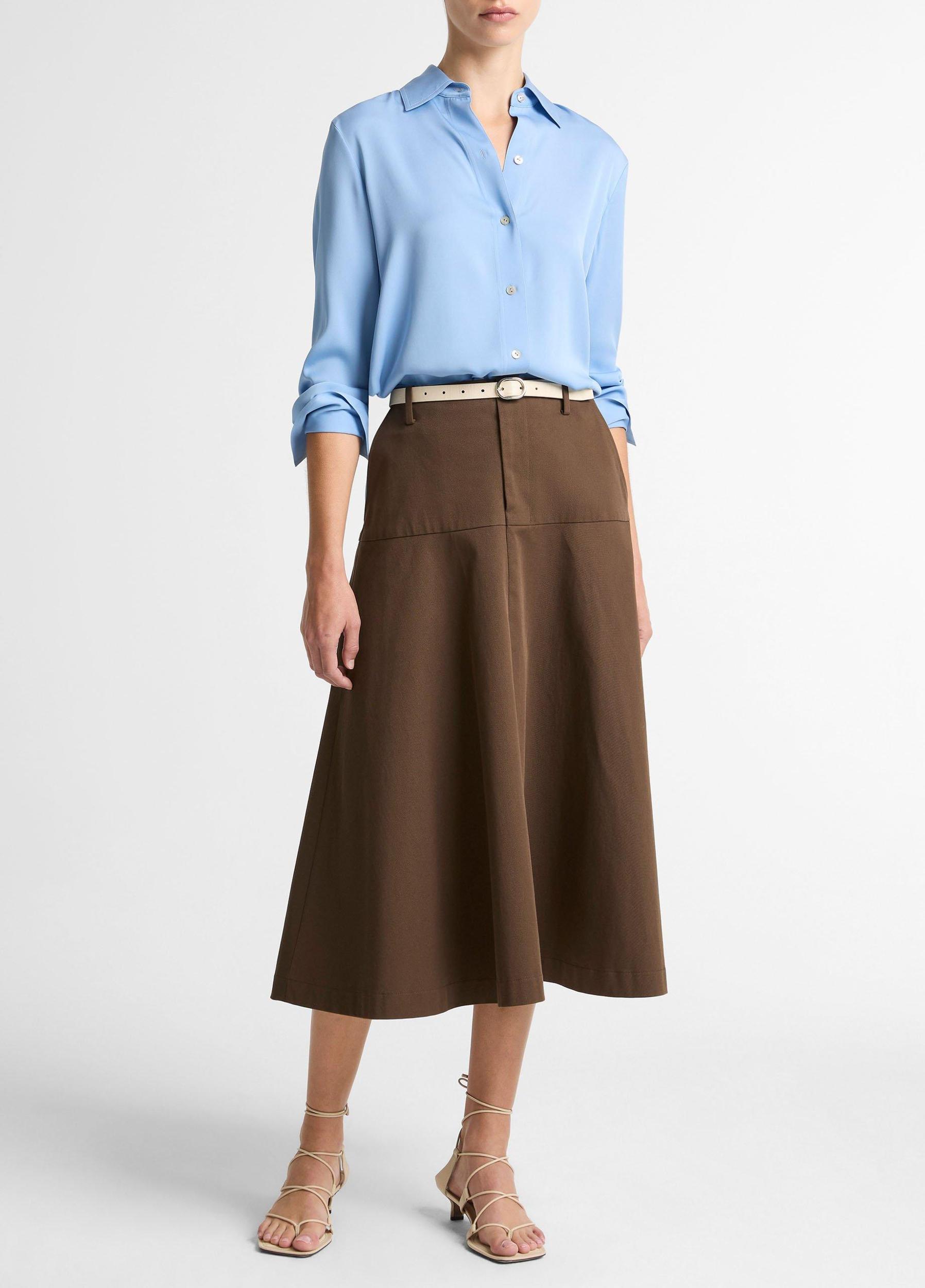 Stretch-Silk Button-Front Blouse Product Image