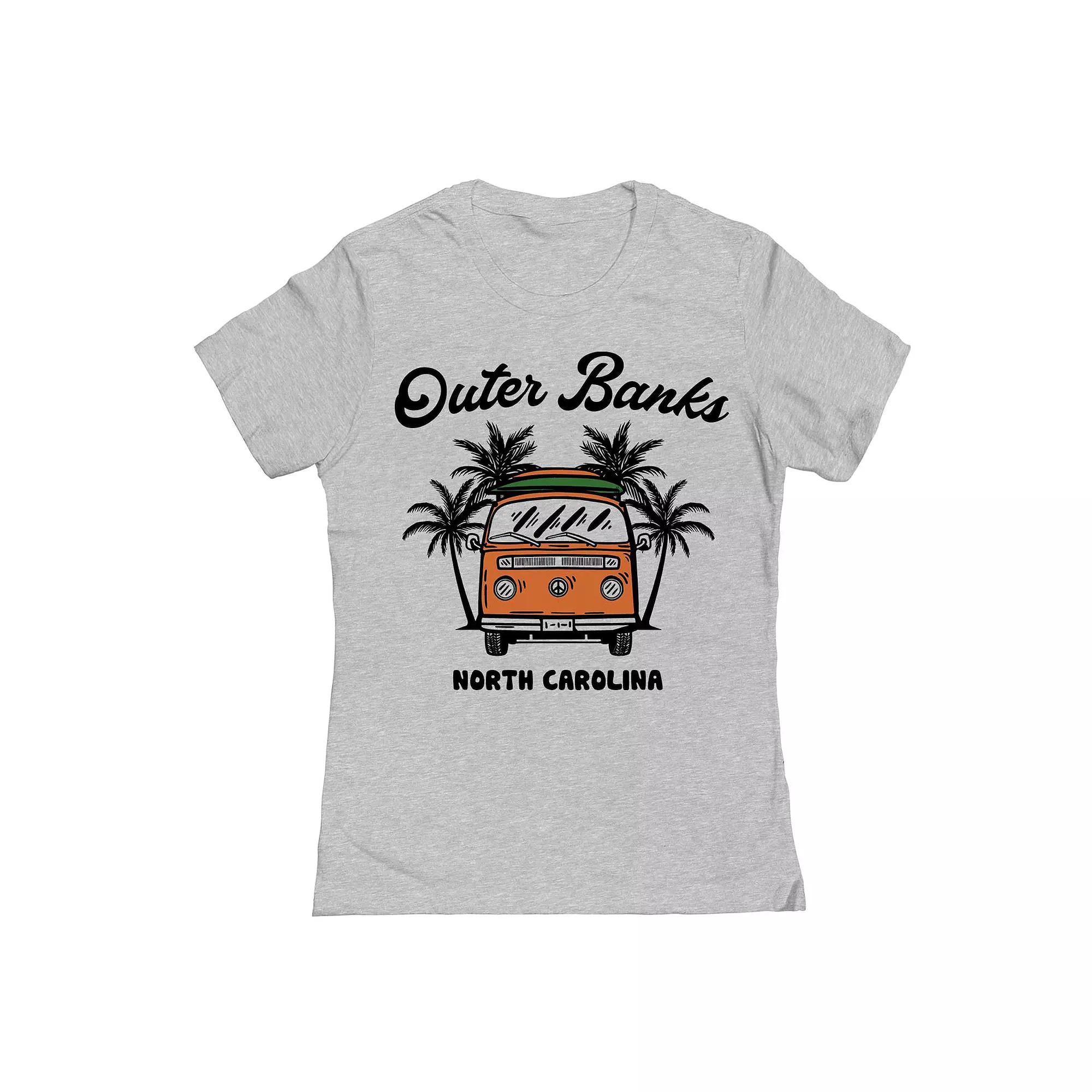 Junior's Outer Banks Van 1 Womens Graphic Tee, Girl's, Size: Medium, Sport Gray Product Image