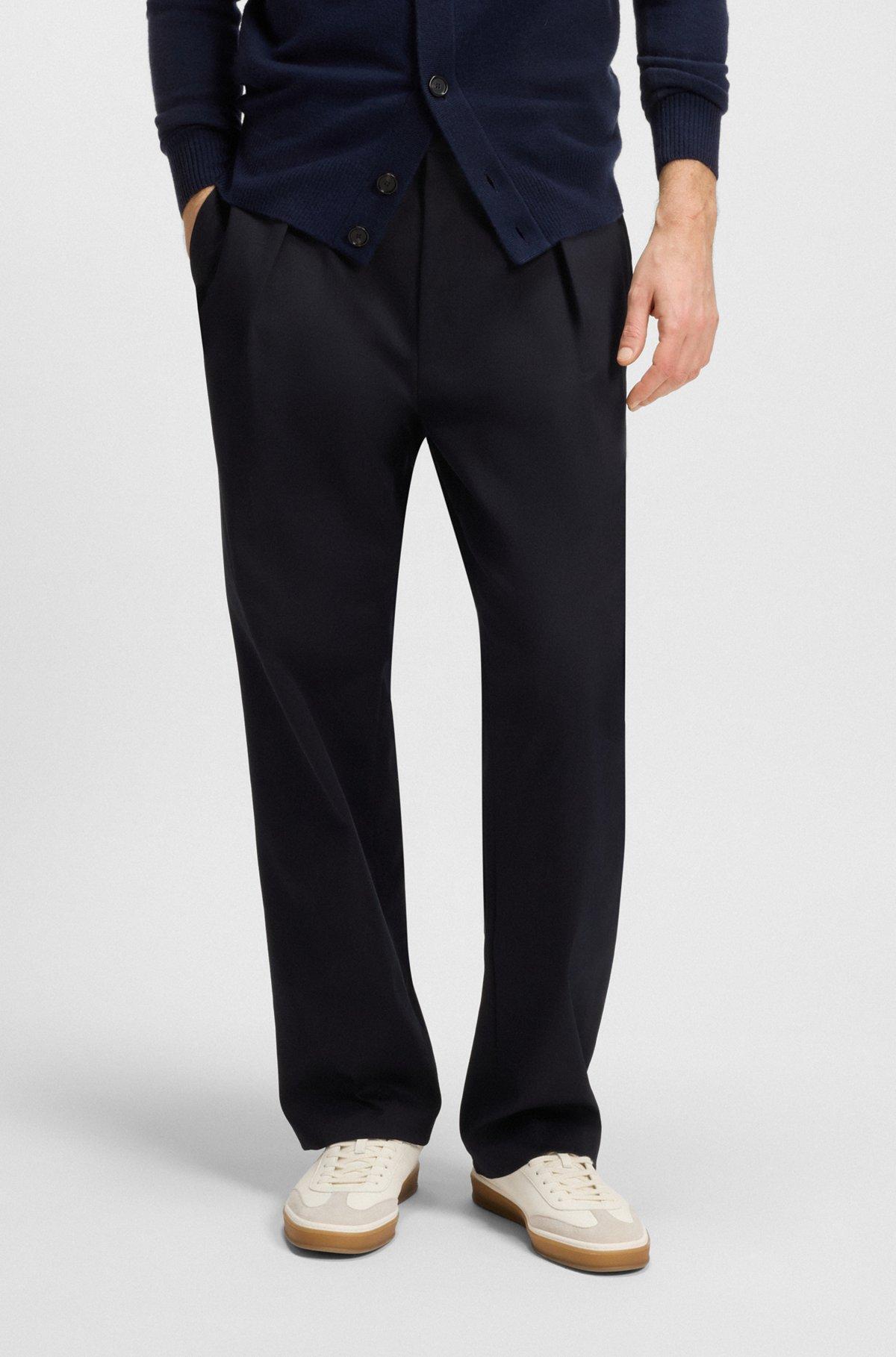 BOSS - BECKHAM x BOSS trousers in stretch cotton - Dark Blue Product Image