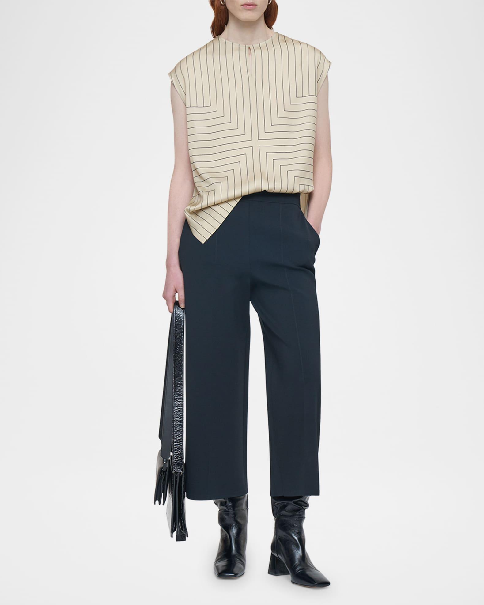 Wide-Leg Viscose Knit Stretch Culottes Product Image