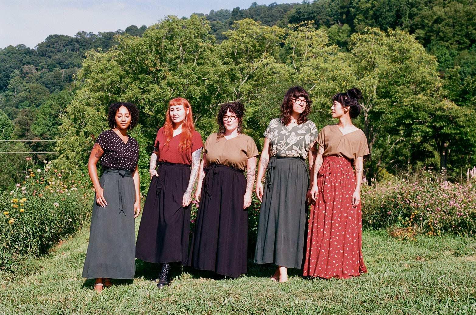 Maxi Wrap Skirt in Emerald Crepe Product Image