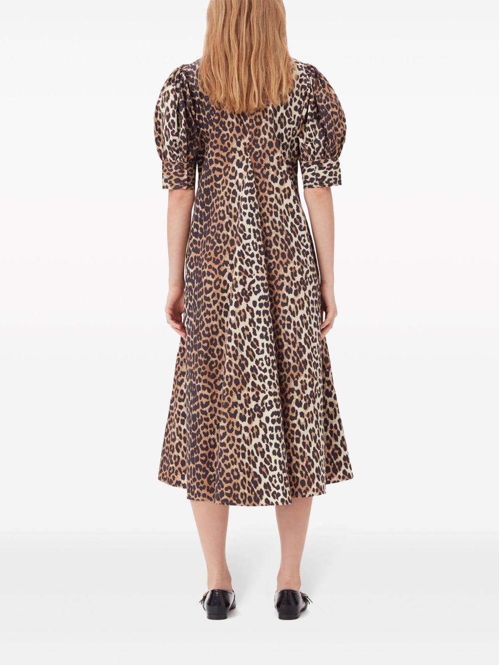 leopard-print organic cotton midi dress  Product Image