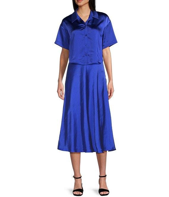 GB Satin Midi Skirt Product Image