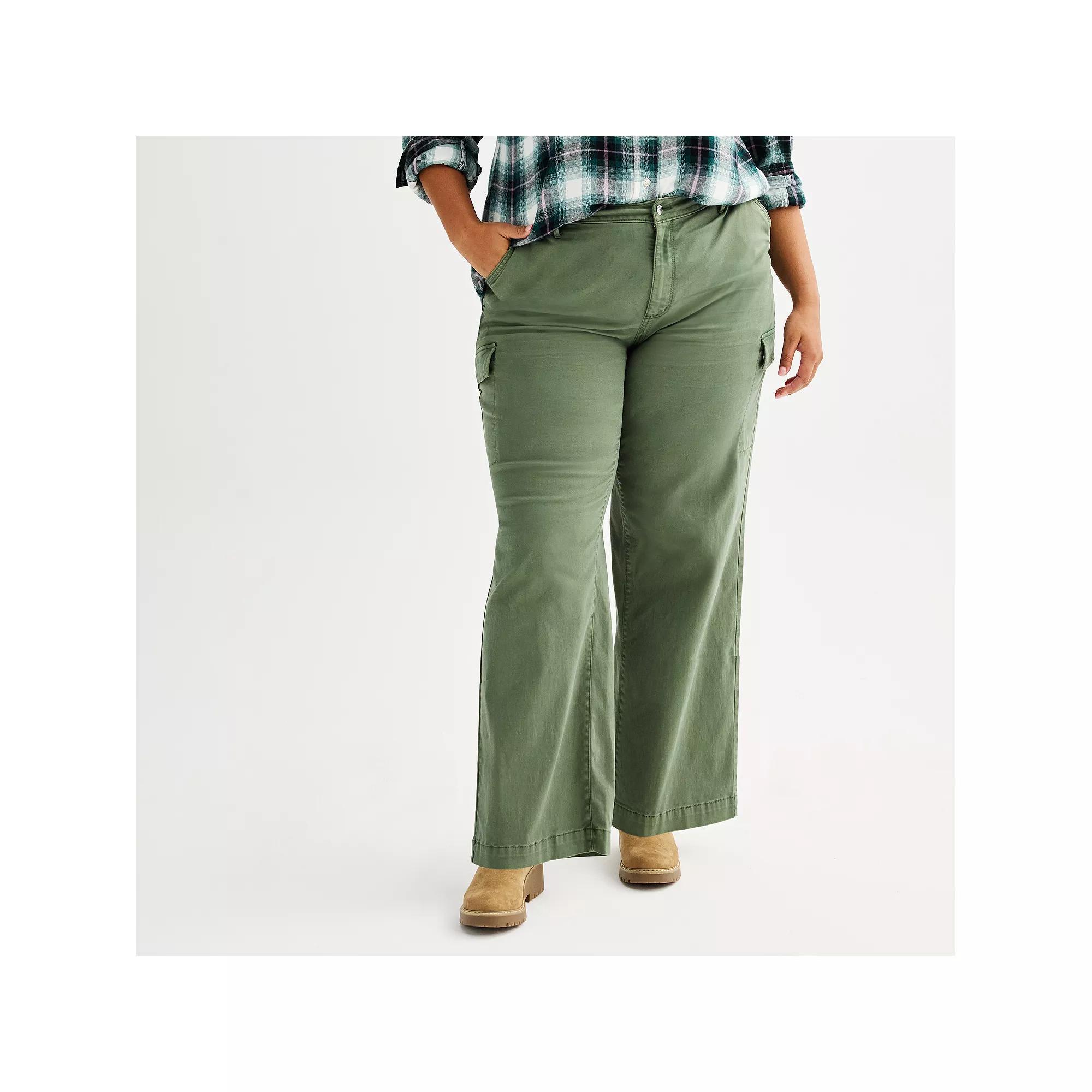 Plus Size Sonoma Goods For Life® Cargo Utility Pants, Women's, Size: 16 W, Manolo Green Product Image