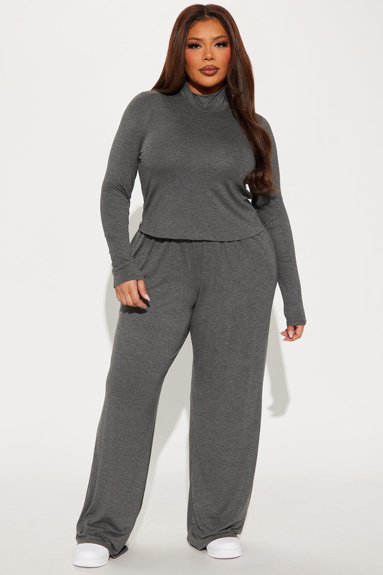 Chill State Of Mind Pant Set - Charcoal Product Image