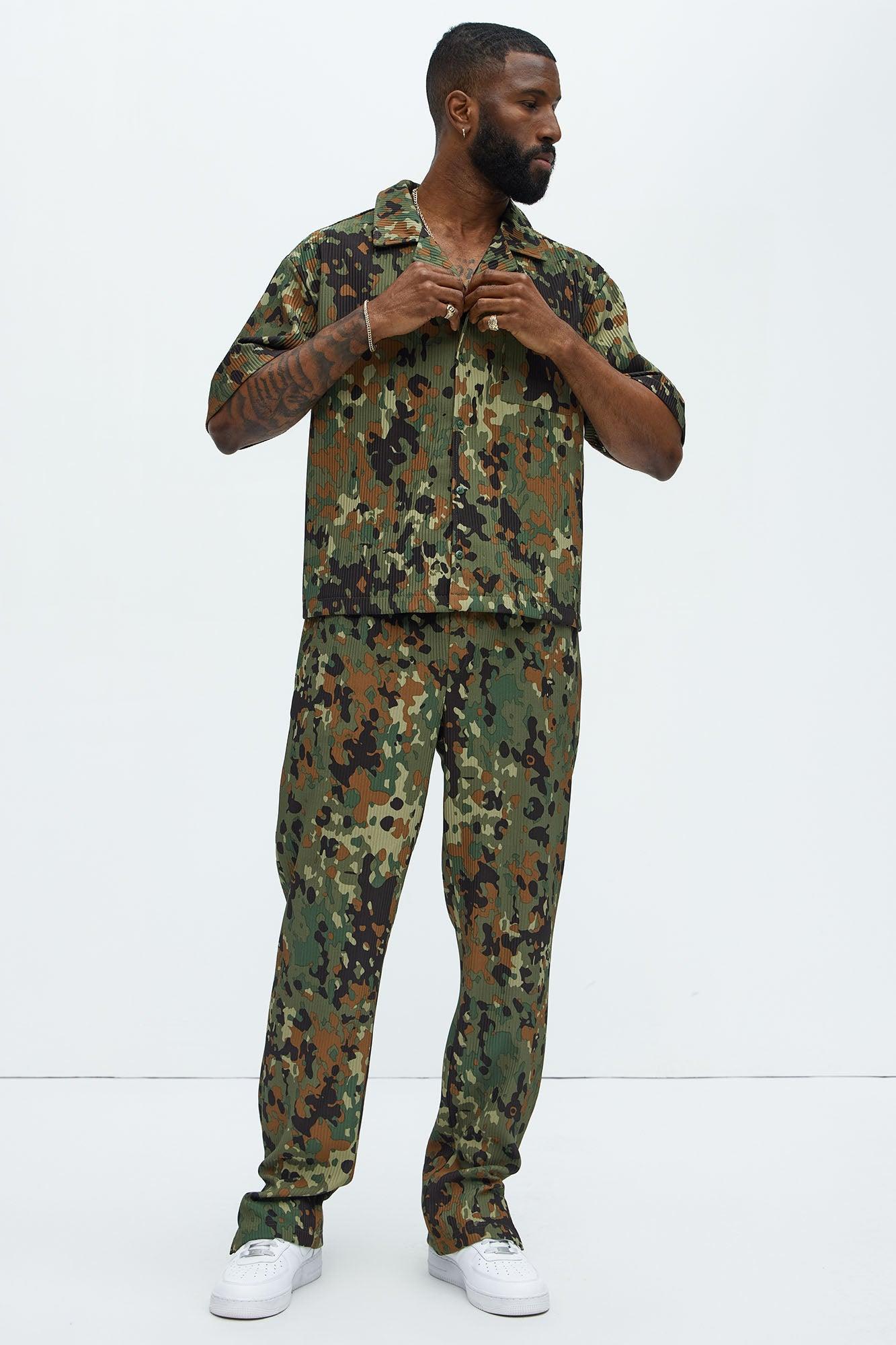 Show Up Slim Slit Pants - Camouflage Product Image