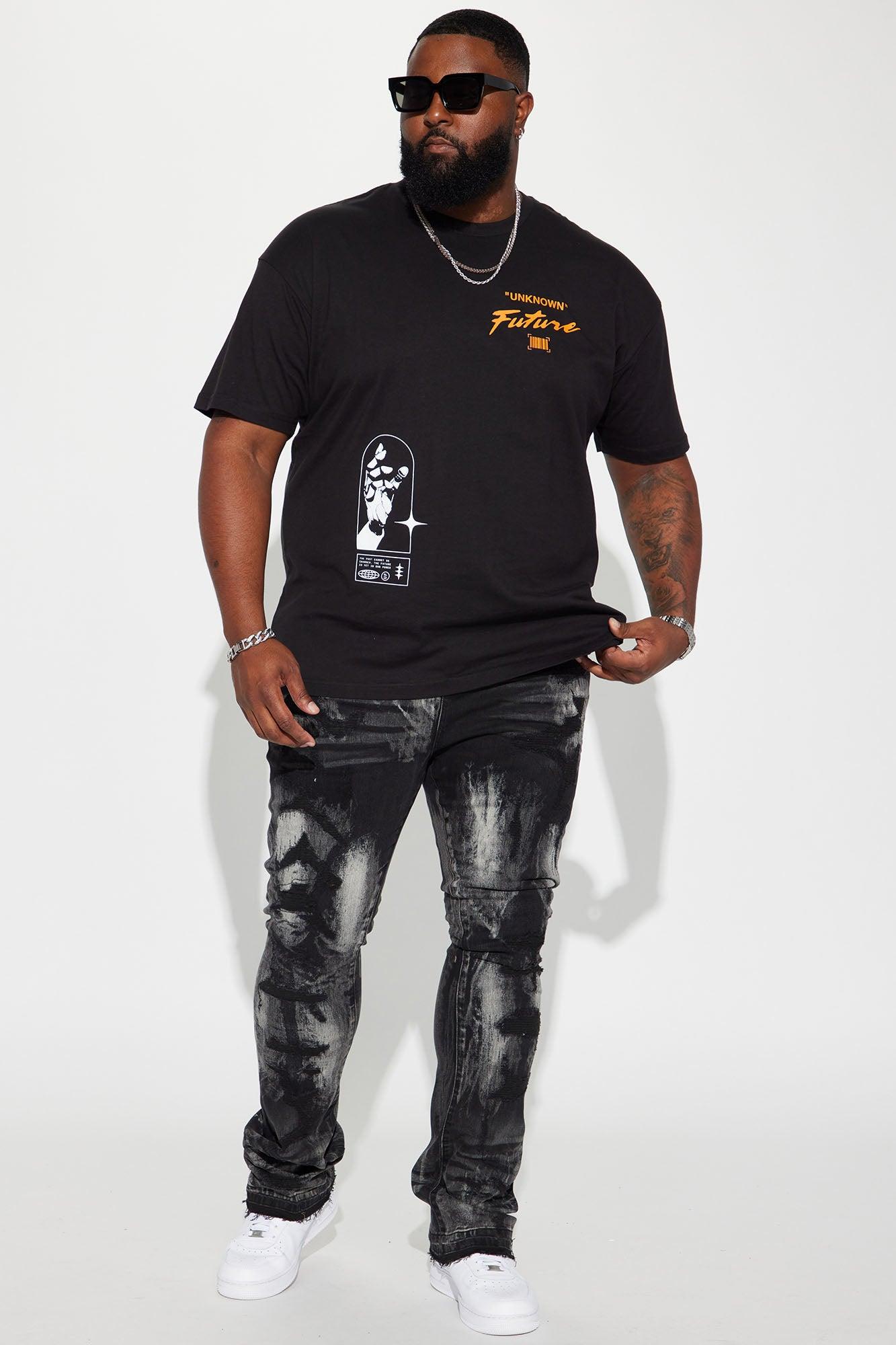 No Cap Stacked Skinny Flare Jeans - Black Wash Product Image