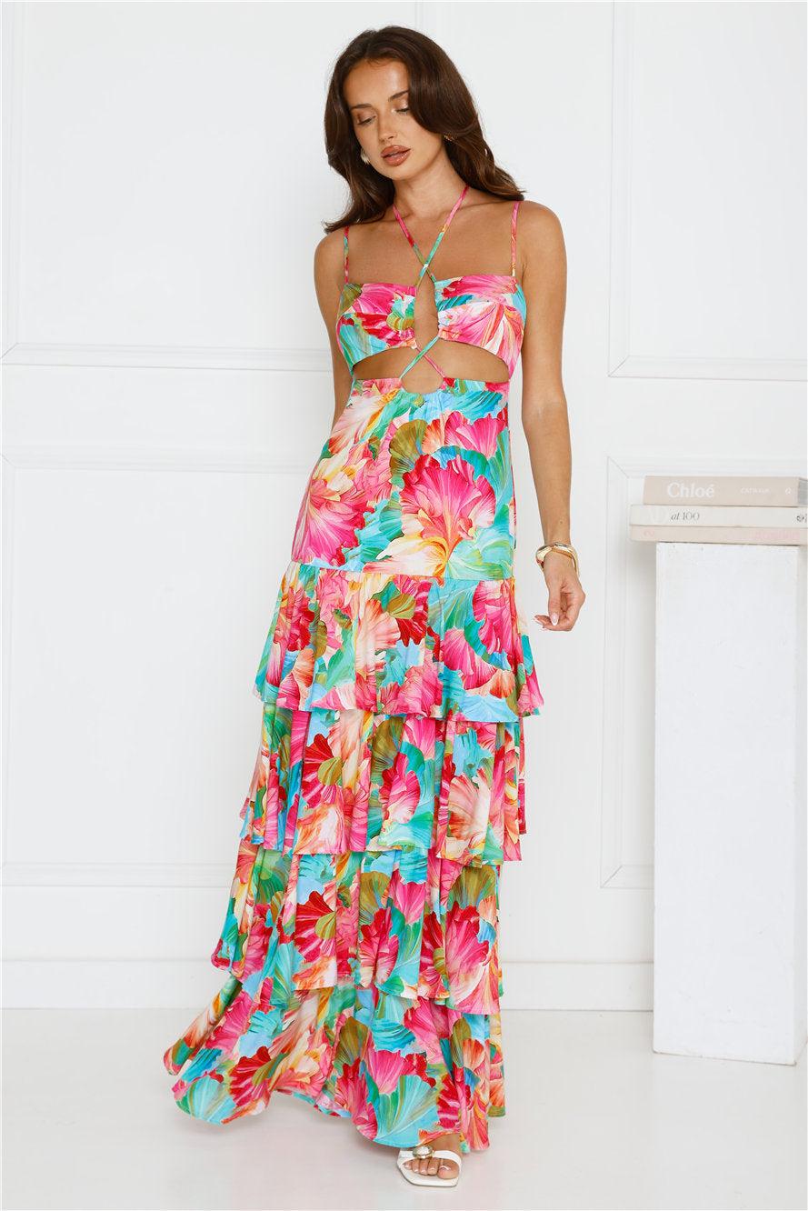Fiesta In Paradise Maxi Dress Floral Product Image