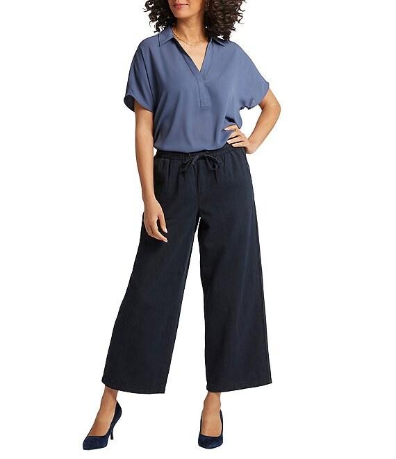 NYDJ Jayne Wide Leg Pull-On Denim Pants Product Image