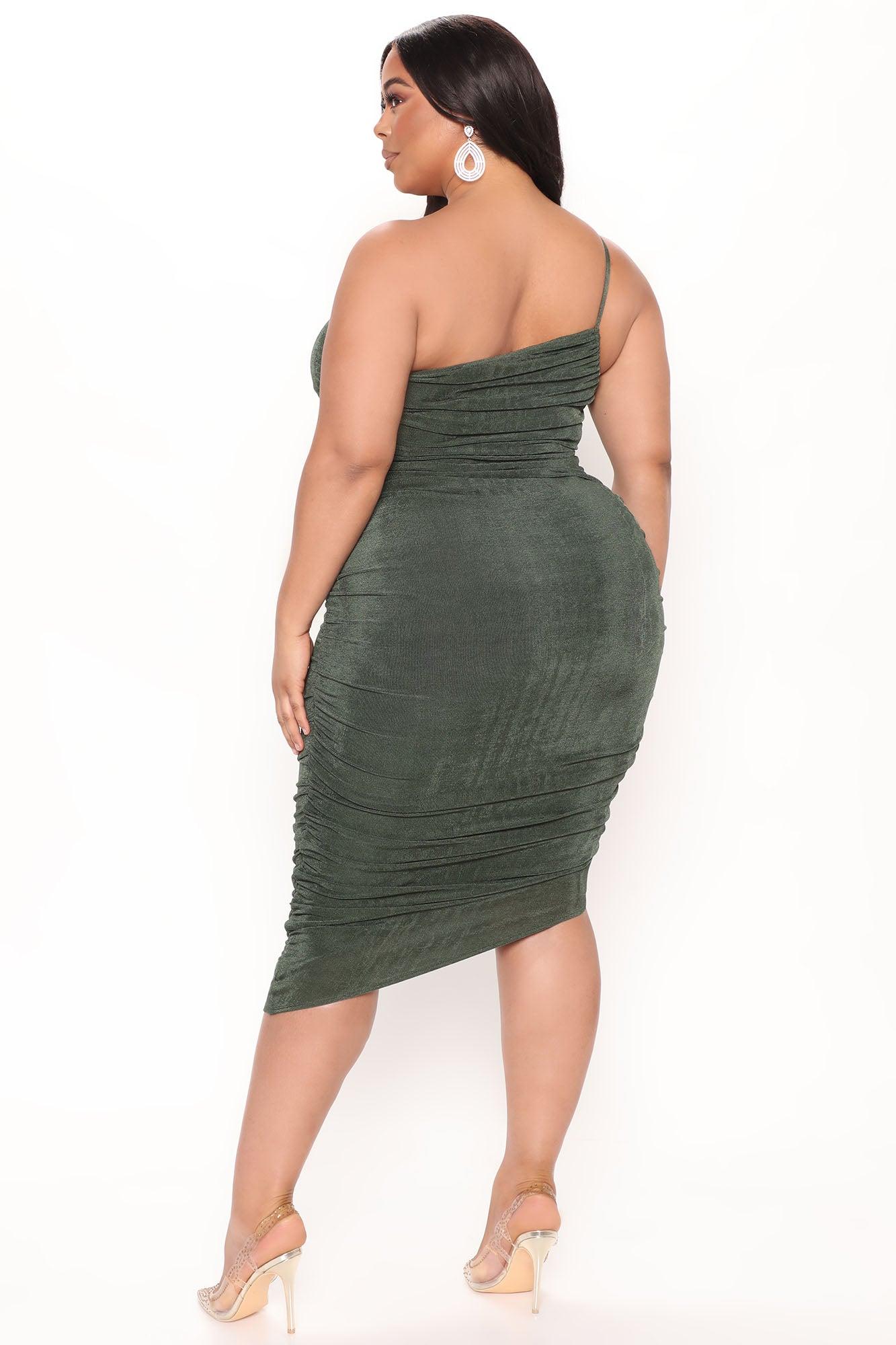 On Board Slinky Midi Dress - Hunter Product Image