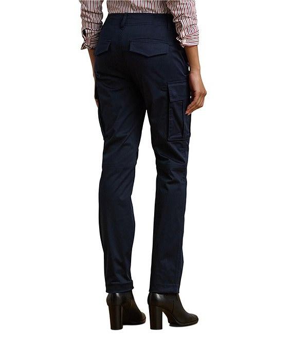 Lauren Ralph Lauren Cotton Sateen High-Rise Straight Leg Ankle Length Cargo Pant Product Image