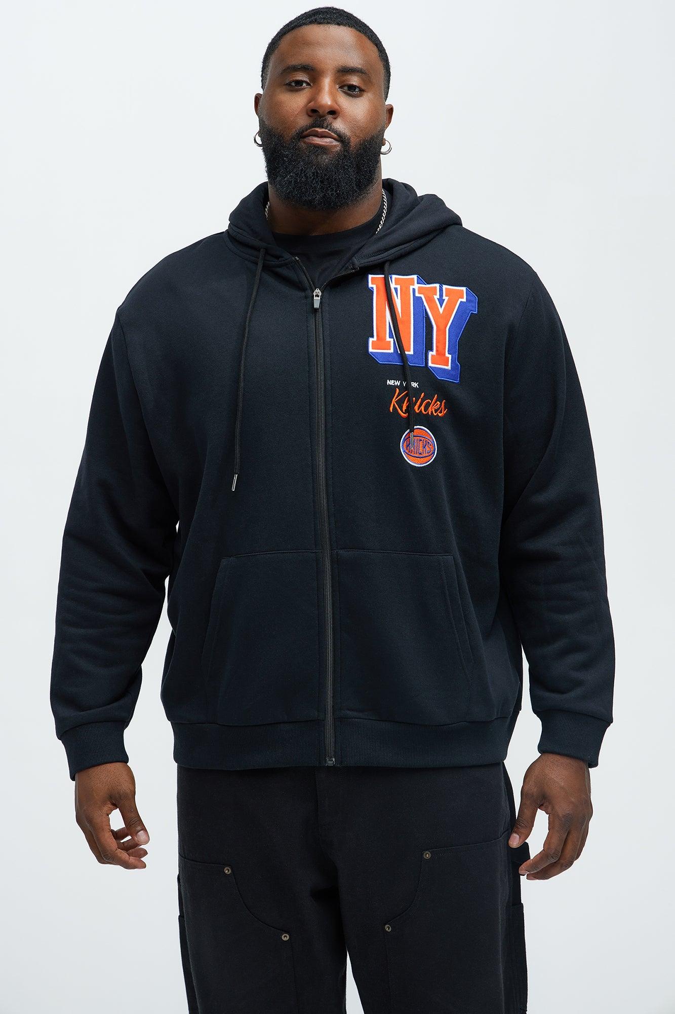 Knicks Bold Zip Up Hoodie - Black Male Product Image