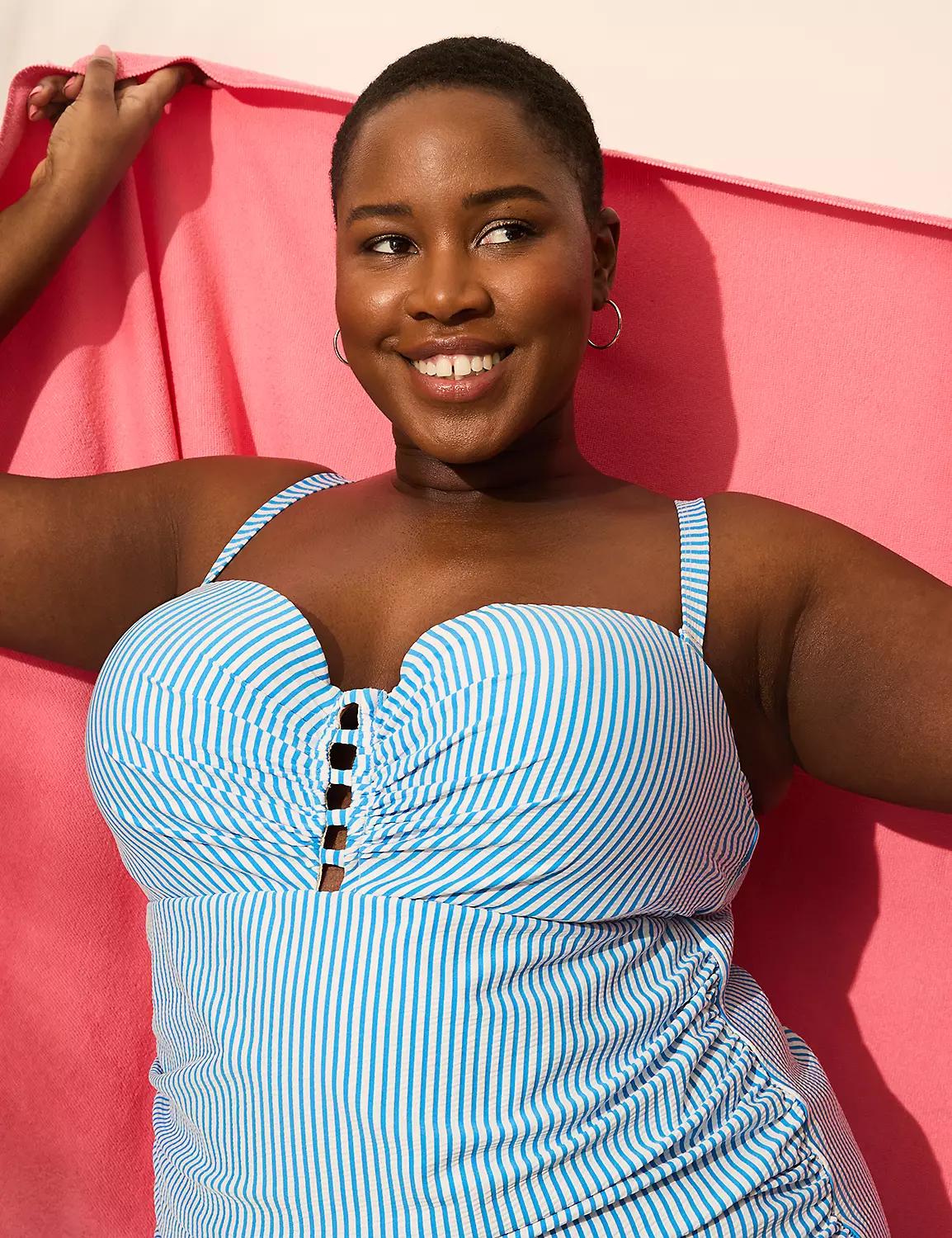 Underwire Versatile-Strap Balconette Strappy Tankini Top Product Image