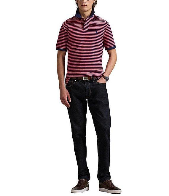 Polo Ralph Lauren Classic Fit Thin Striped Mesh Short Sleeve Polo Shirt Product Image