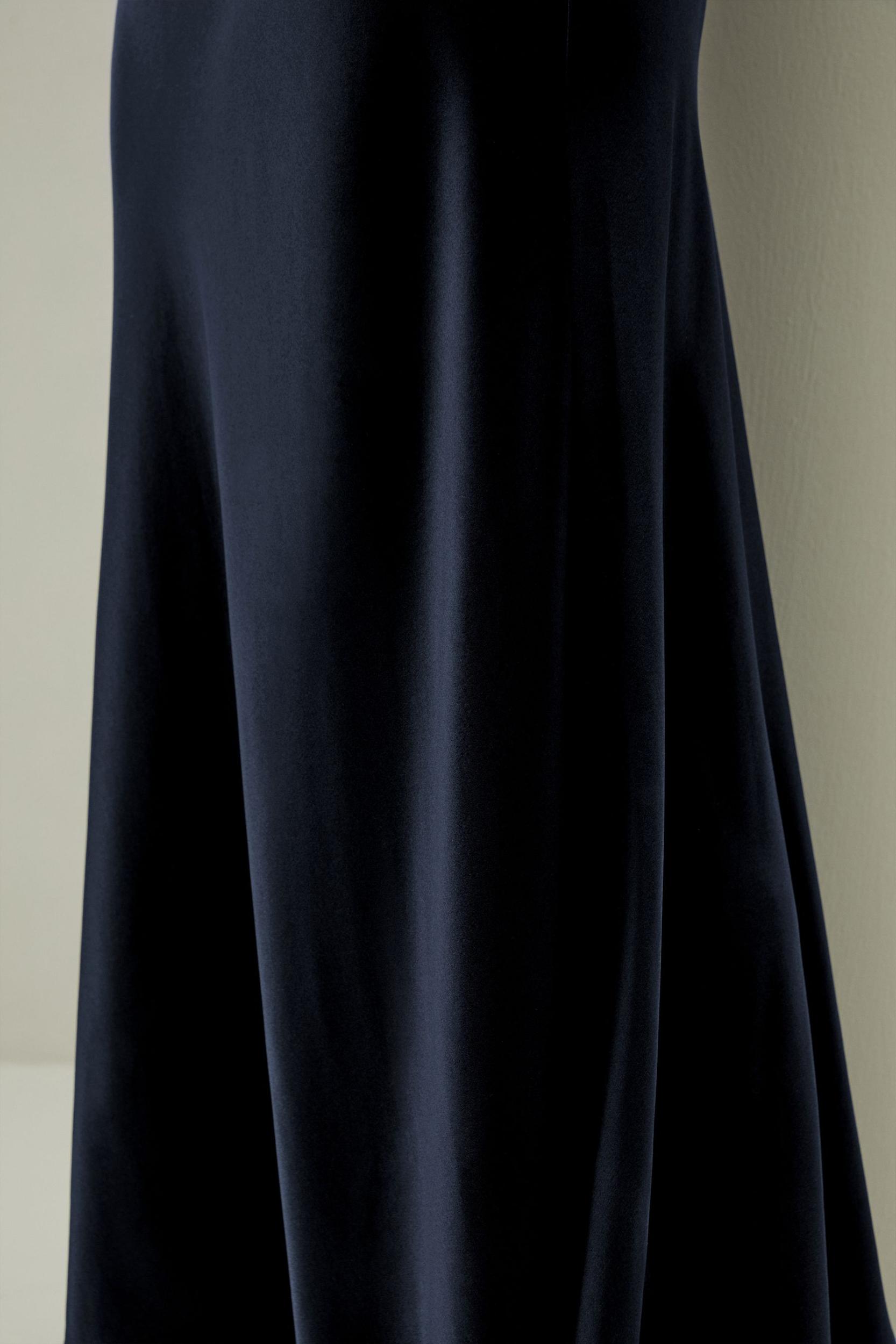 LILYSILK Silk Skirt - Female - Midnight Blue Pure Natural Silk - Fashion Straight-Cut Skirt In Flare Hem Skirt 6 Product Image