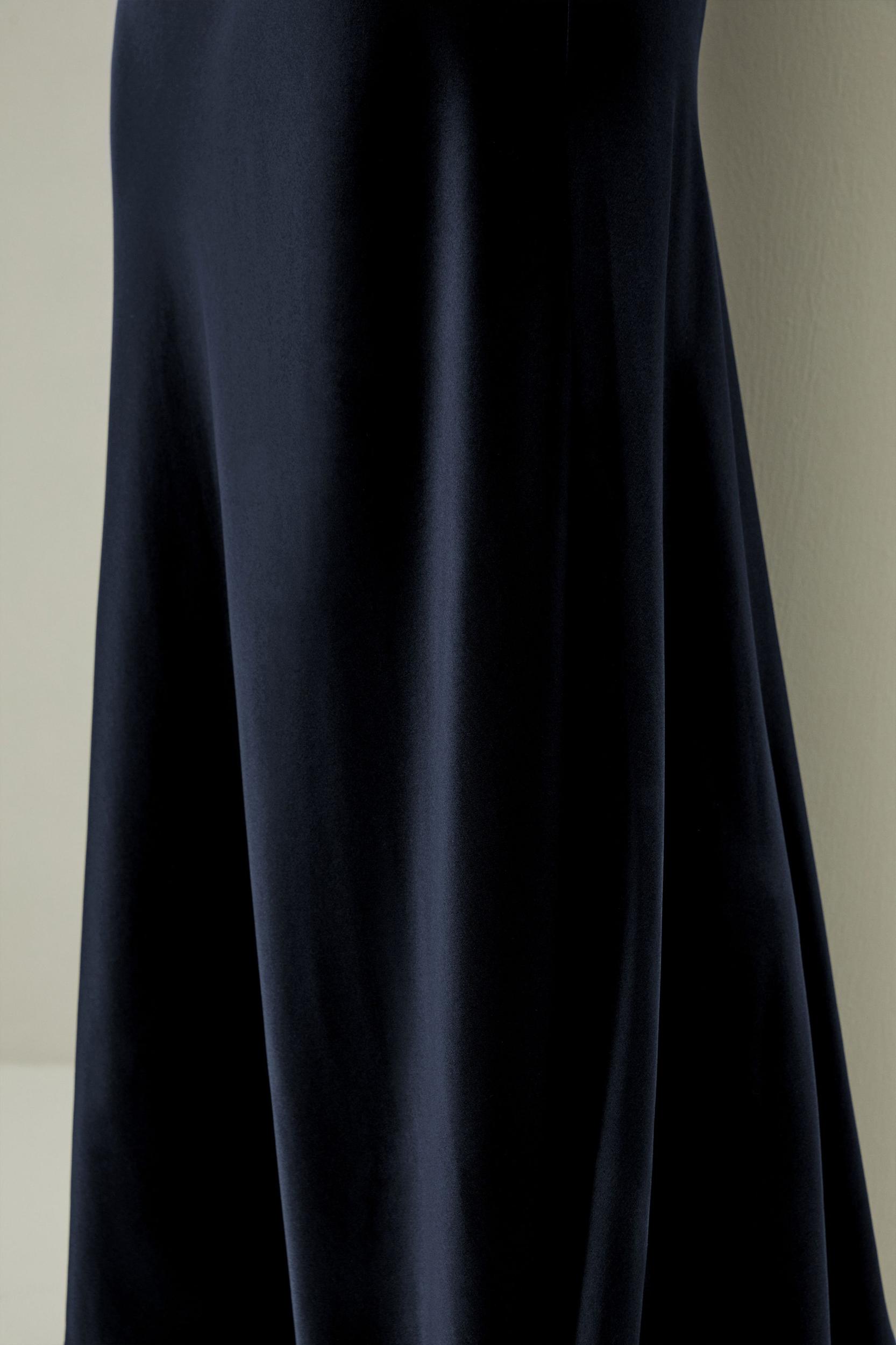 LILYSILK Silk Skirt - Female - Midnight Blue Pure Natural Silk - Fashion Straight-Cut Skirt In Flare Hem Skirt 6 Product Image