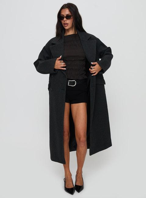 Night Shift Trench Coat Dark Grey Product Image