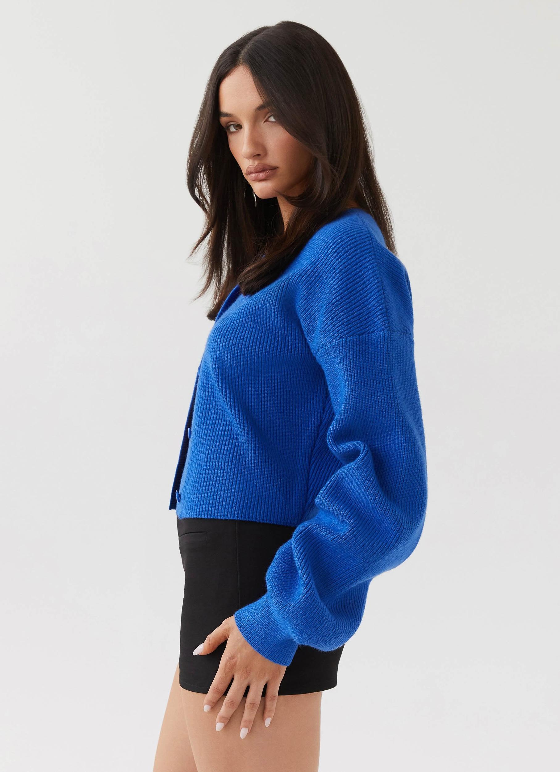 Daphne Knit Cardigan - Cobalt Product Image