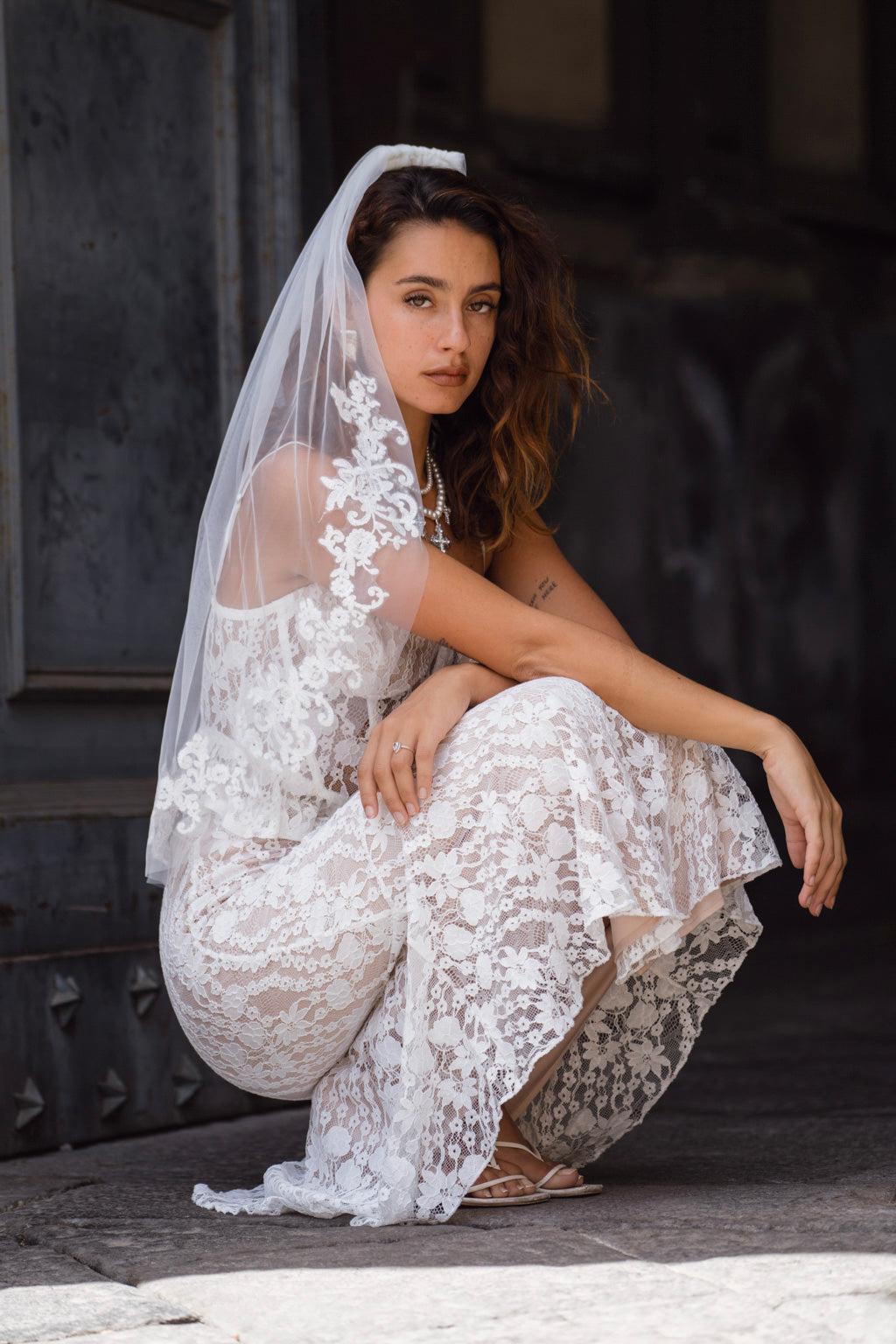 Rosemary White Lace Maxi Skirt Product Image