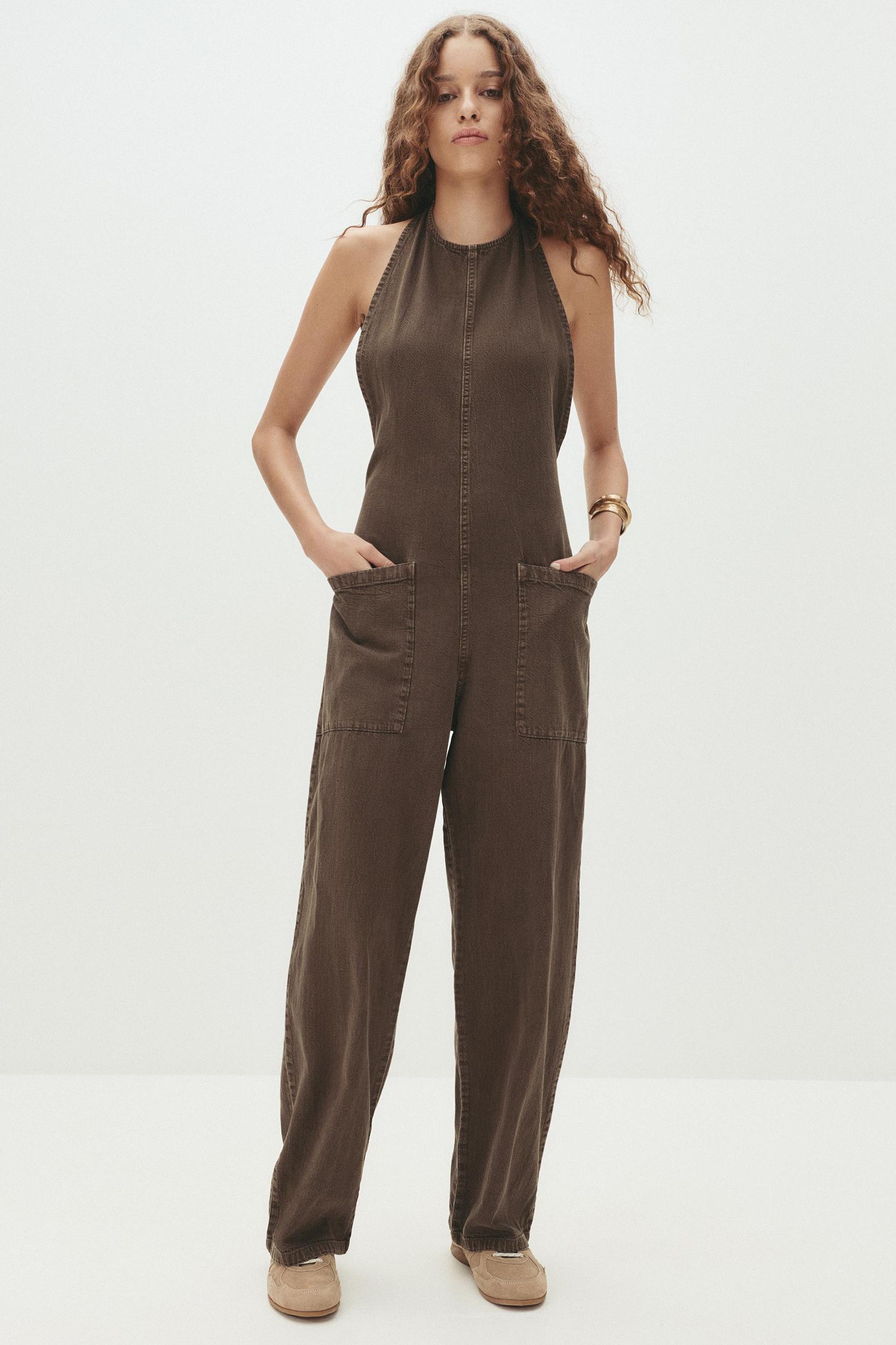 Long super baggy dungarees Product Image