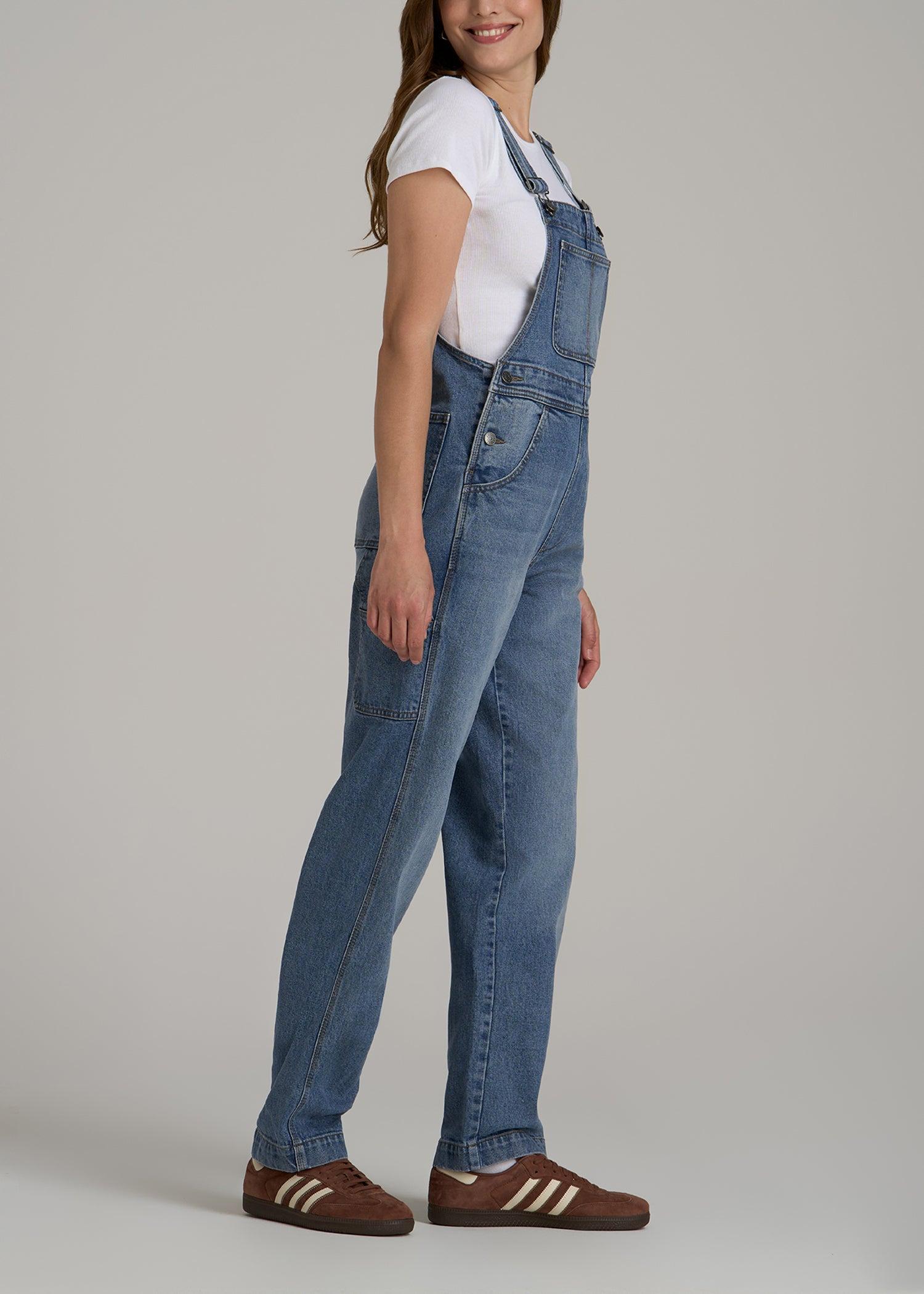 Denim Overalls for Tall Women in Malibu Blue Female Product Image