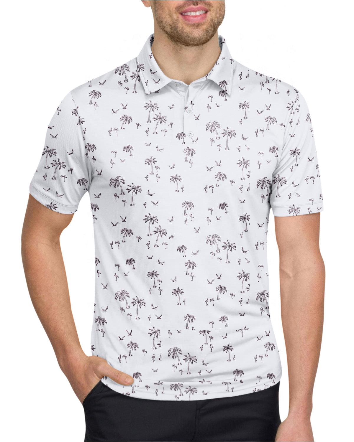 Three Sixty Six Men’s Print Golf Polos Male Product Image