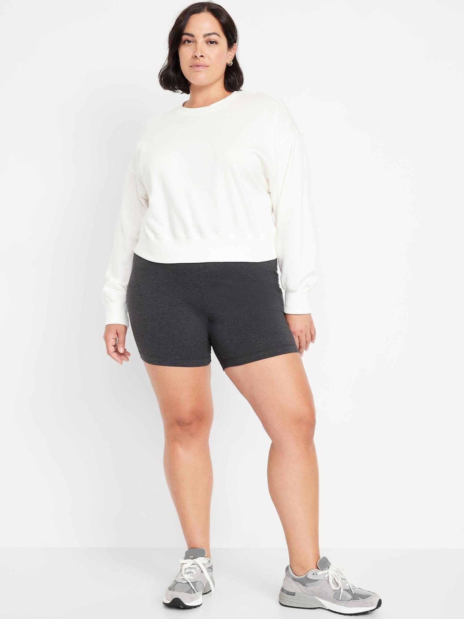 High-Waisted Jersey Biker Shorts -- 6-inch inseam Product Image