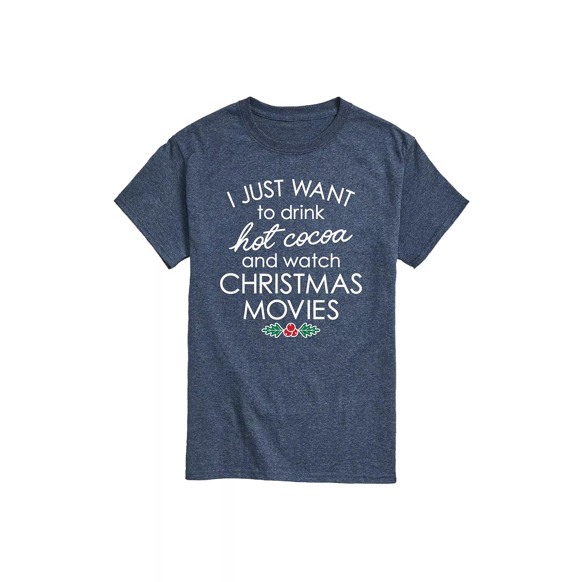 Men's Hot Cocoa and Christmas Movies Tee,  Product Image