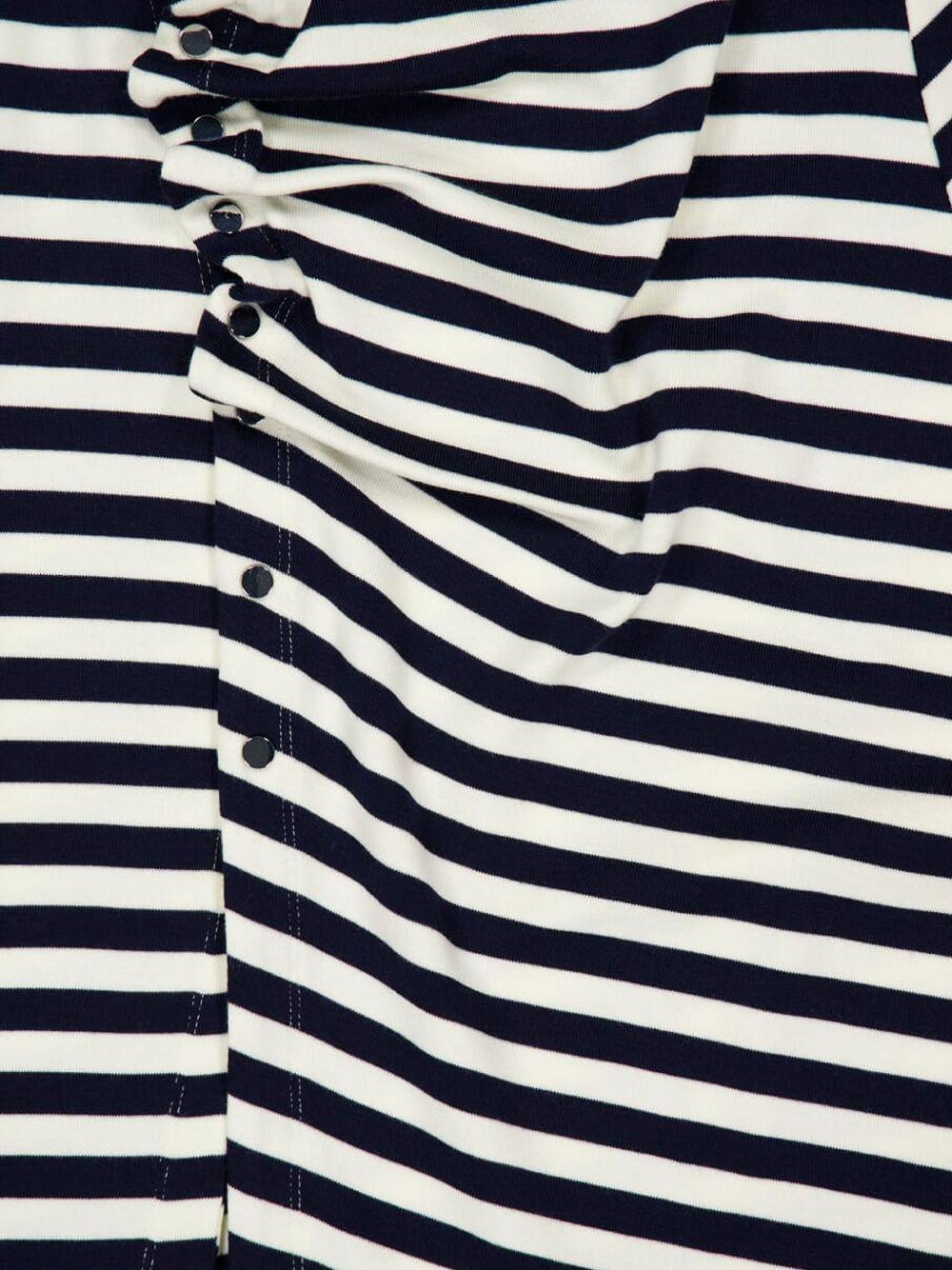 striped gathered midi dress Product Image