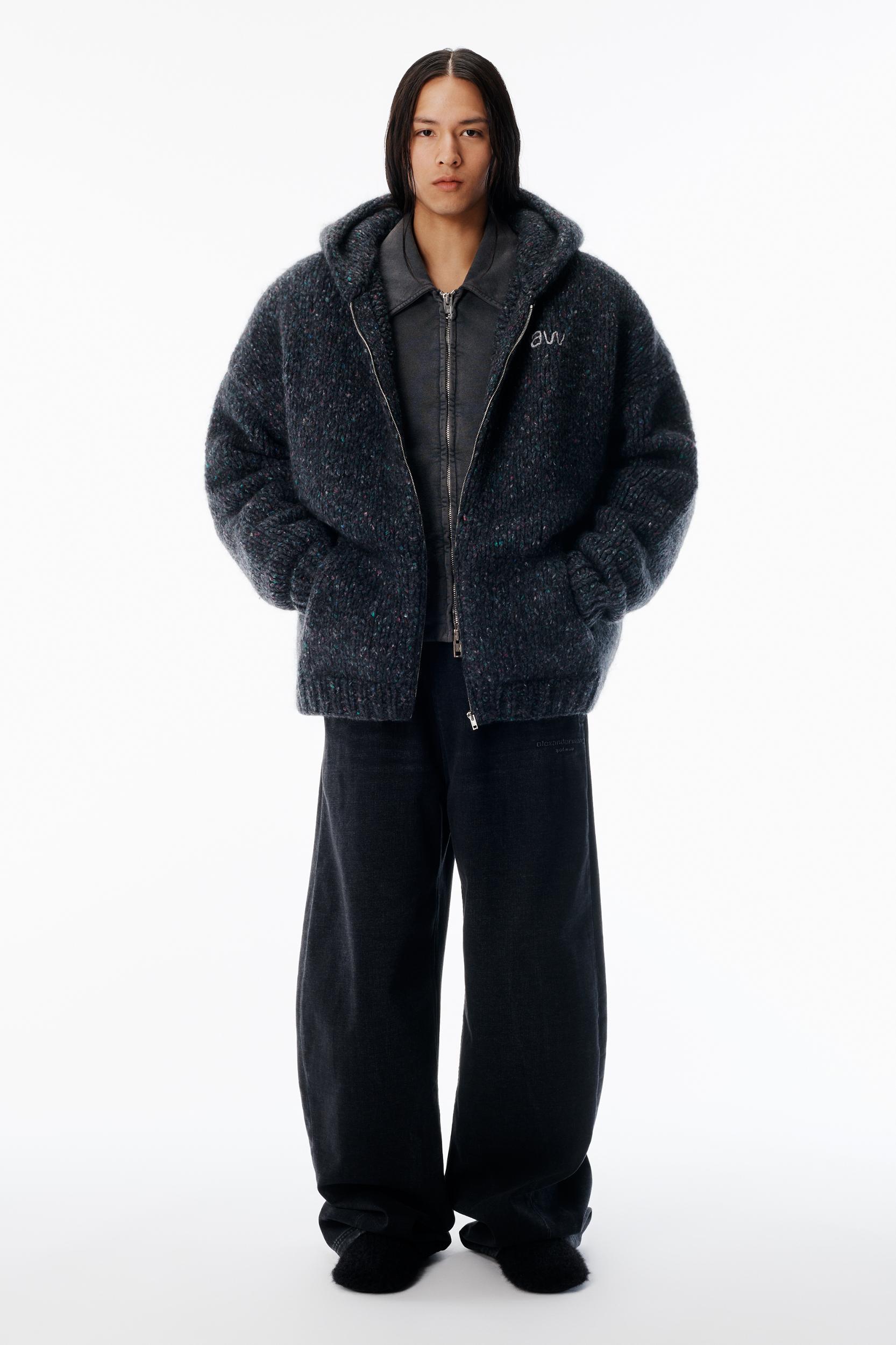 Black Oversized Hoodie With Hand-crochet Logo Product Image