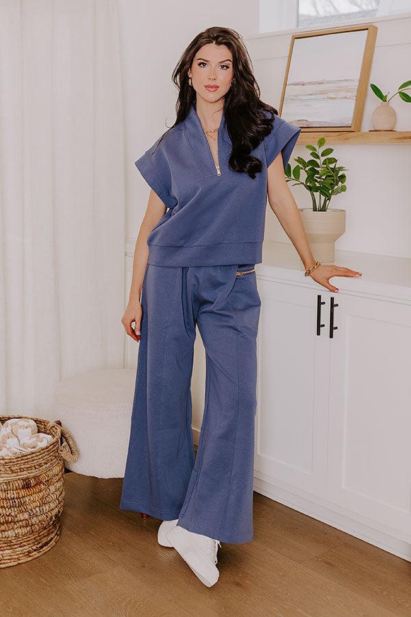 Street Style Chic Scuba Top in Riverside Product Image