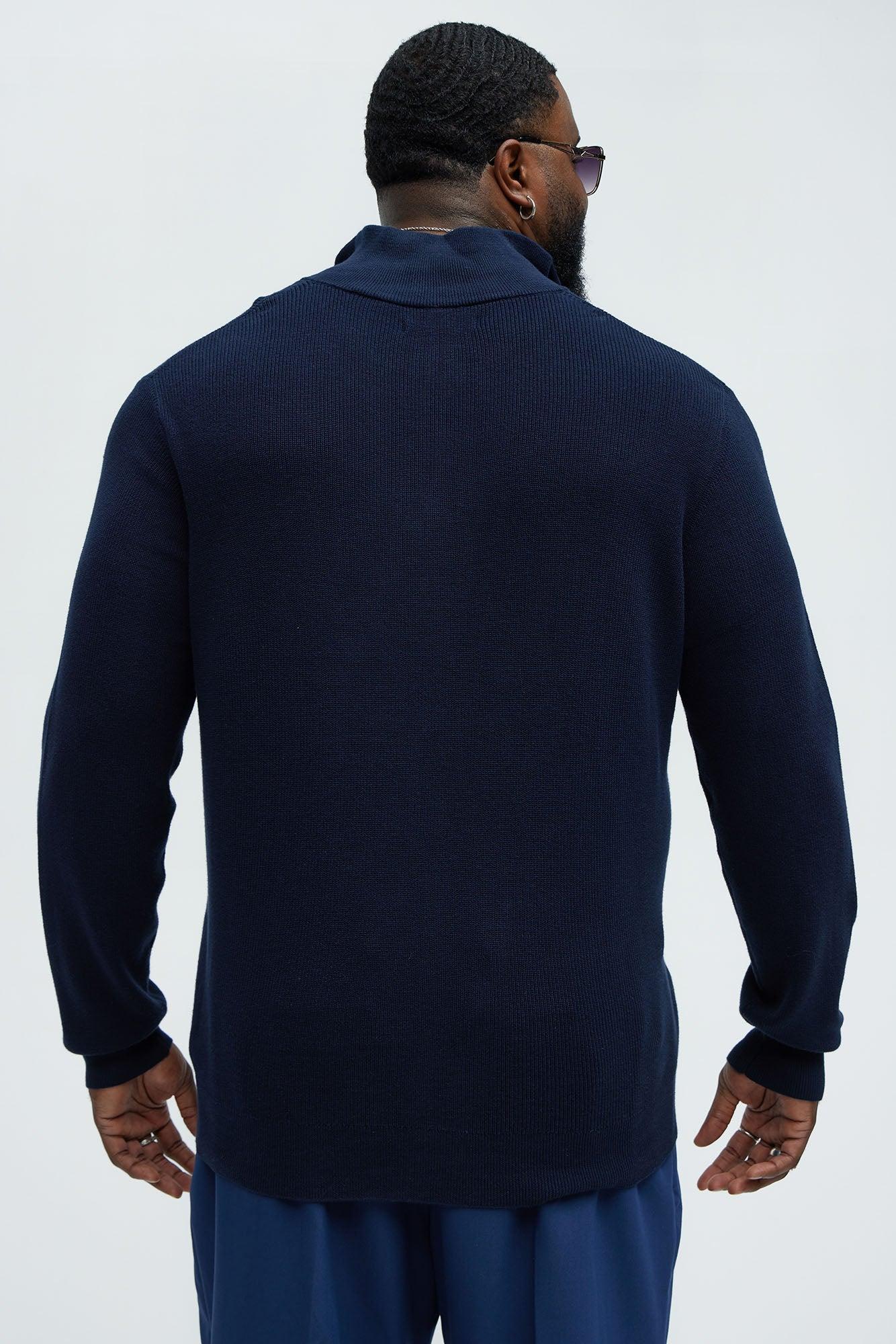 Shawn Quarter Zip Sweater - Navy Product Image