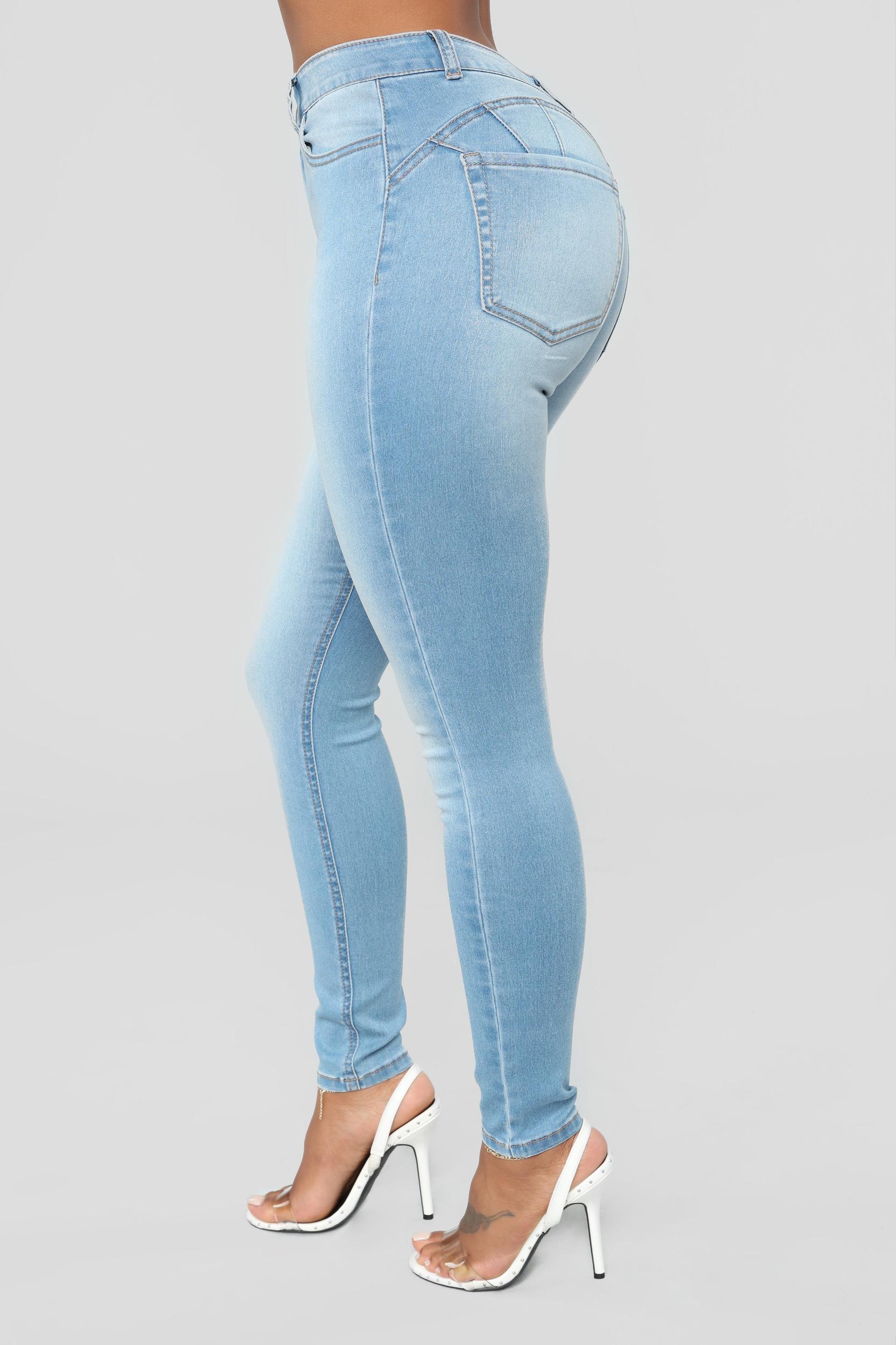 Alexa High Rise Booty Lifter Skinny Jeans - Light Blue Wash Product Image