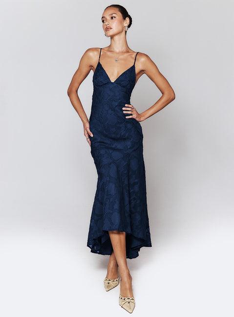 Cyrene Maxi Dress Navy Product Image