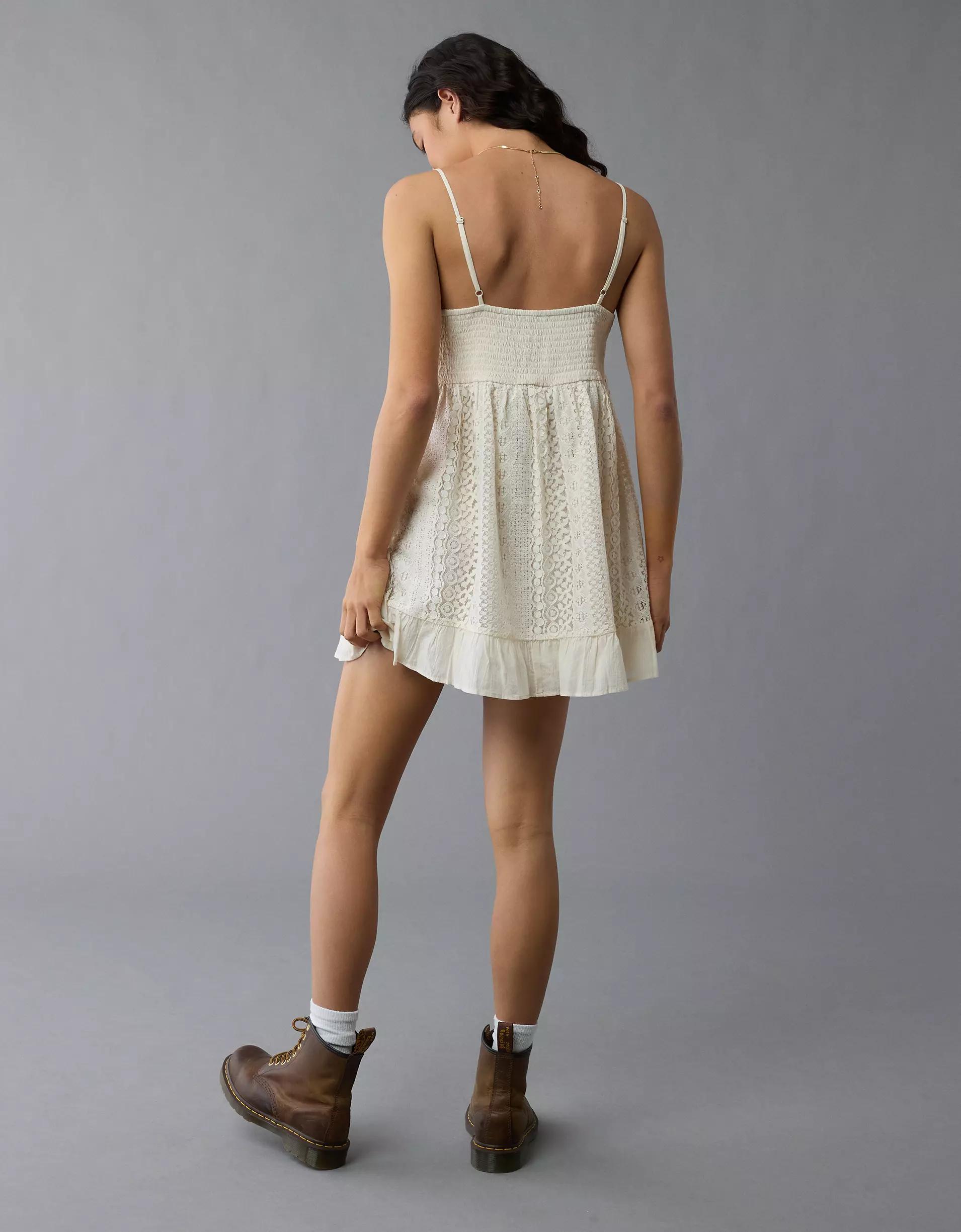 AE V-Neck Eyelet Embroidered Mini Dress Product Image