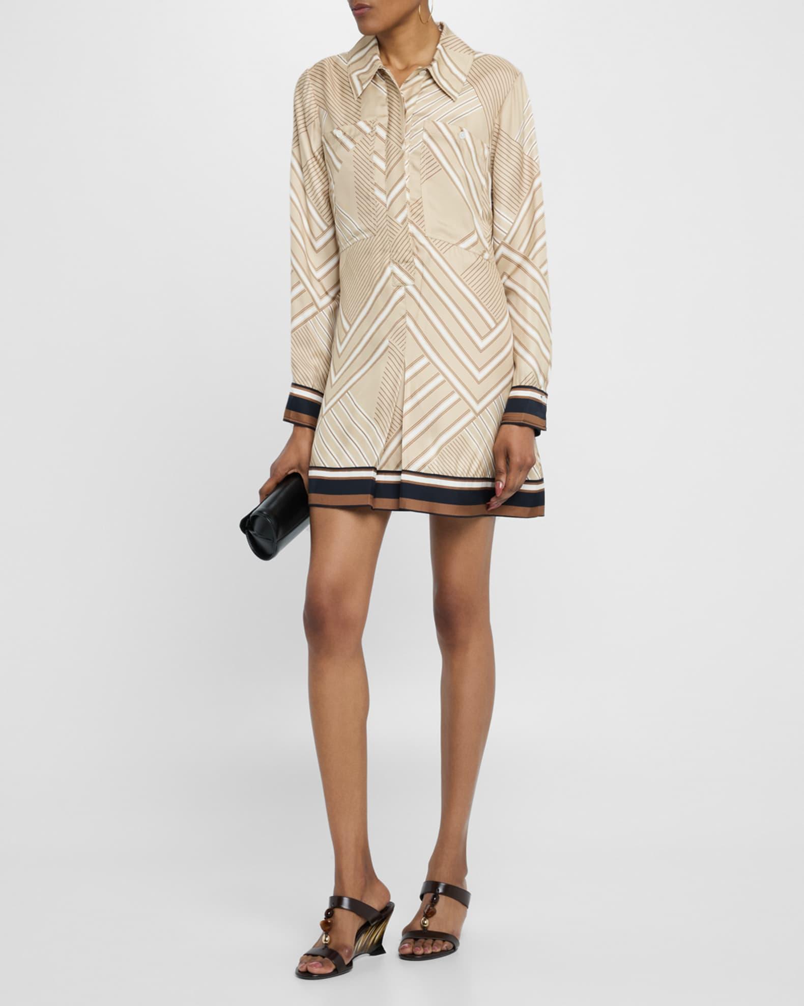 Pryce Long-Sleeve Mini Shirtdress Product Image