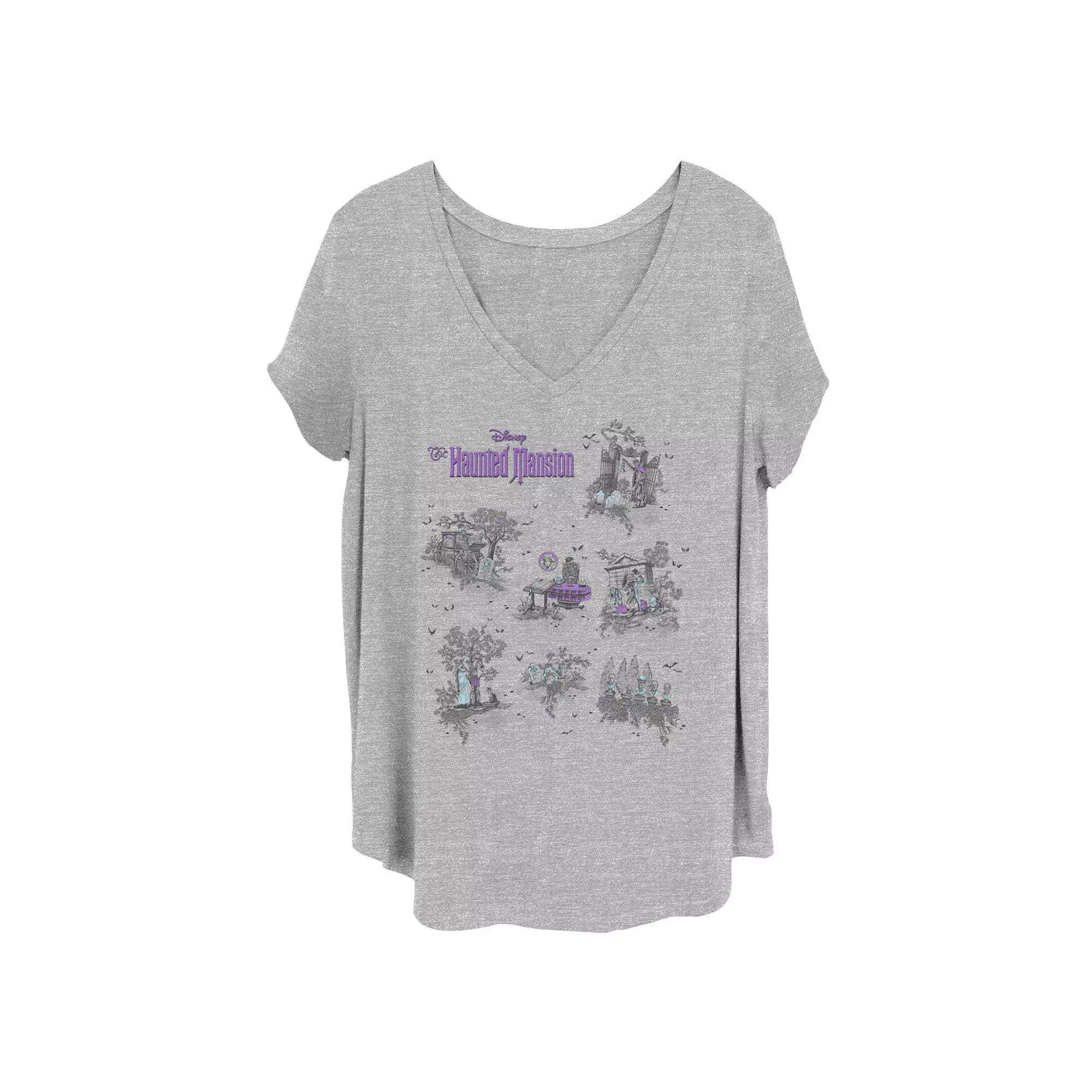 Disney's The Haunted Mansion Women's Map V-Neck Tee, Girl's,  Product Image