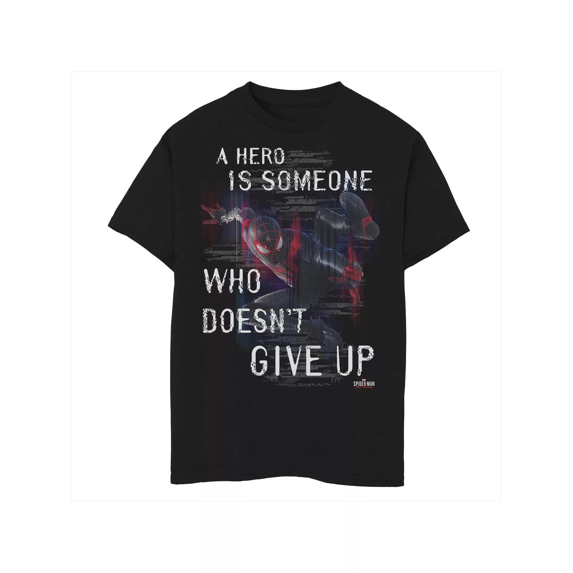 Boys 6-20 Marvel Spider-Man A Hero Doesn't Give Up Tee, Boy's,  Product Image