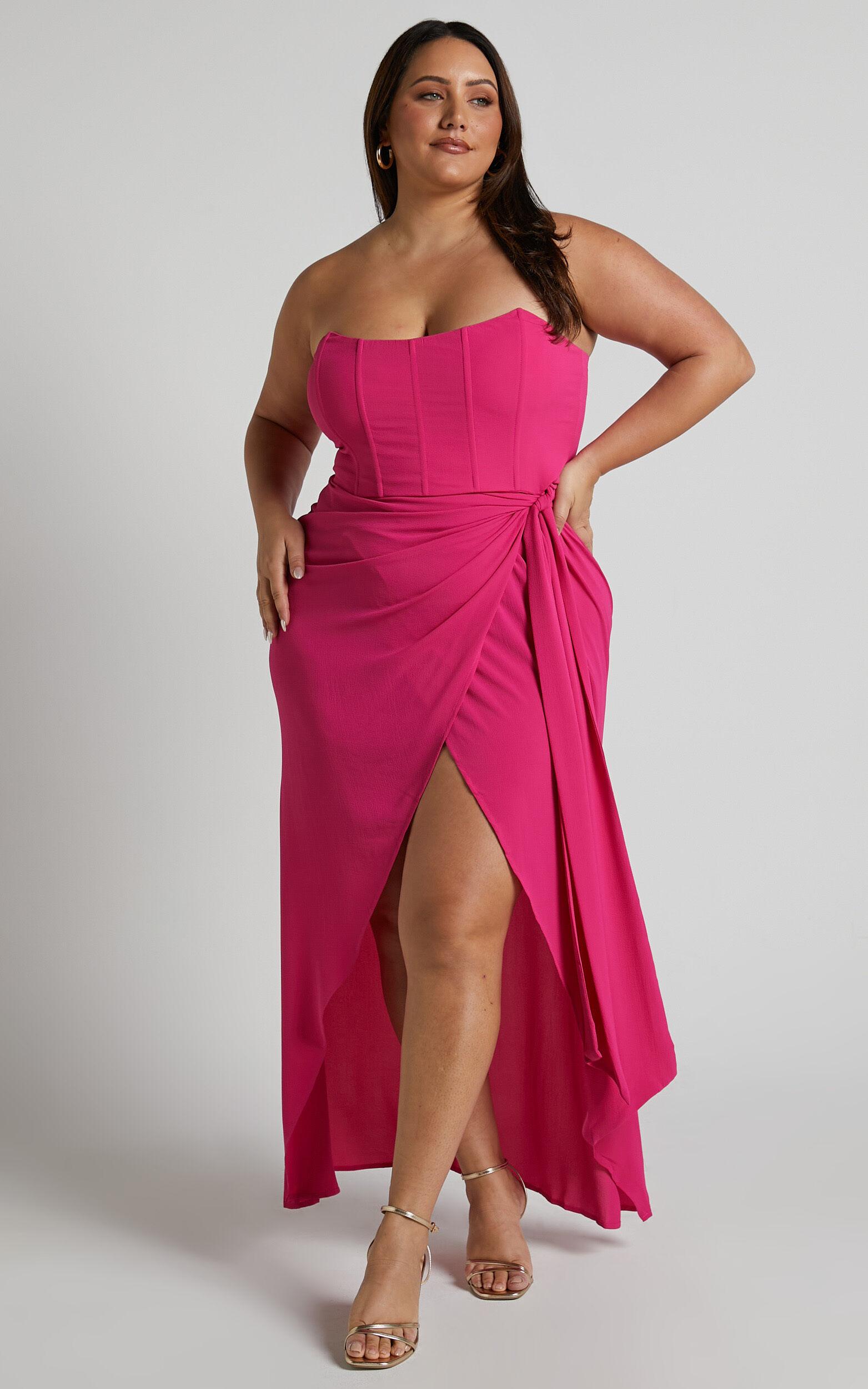 Abigail Maxi Dress - Bodice Tie Dress in Mulberry Product Image