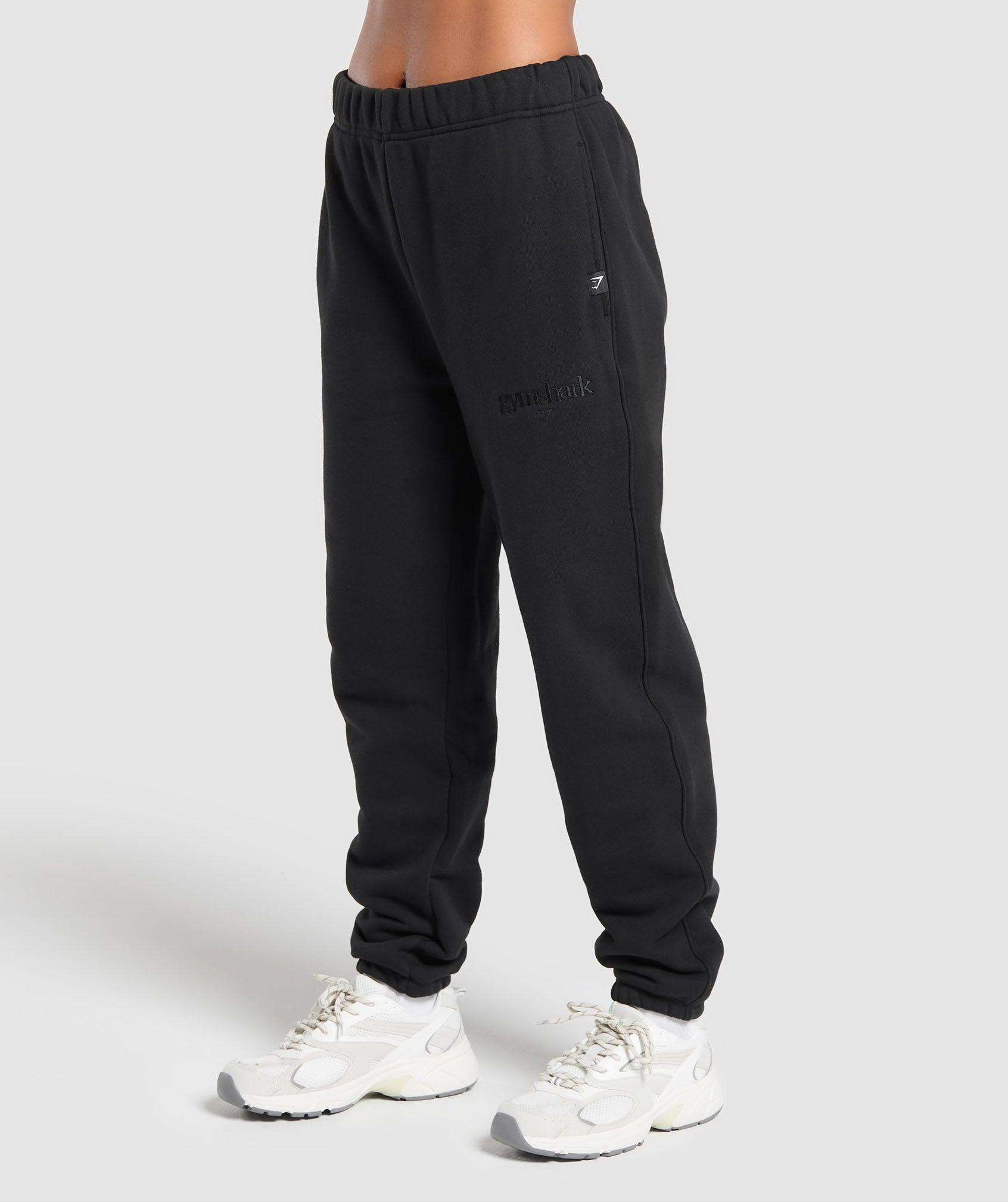 Gymshark Embroidered Logo Oversized Joggers - Black Female Product Image