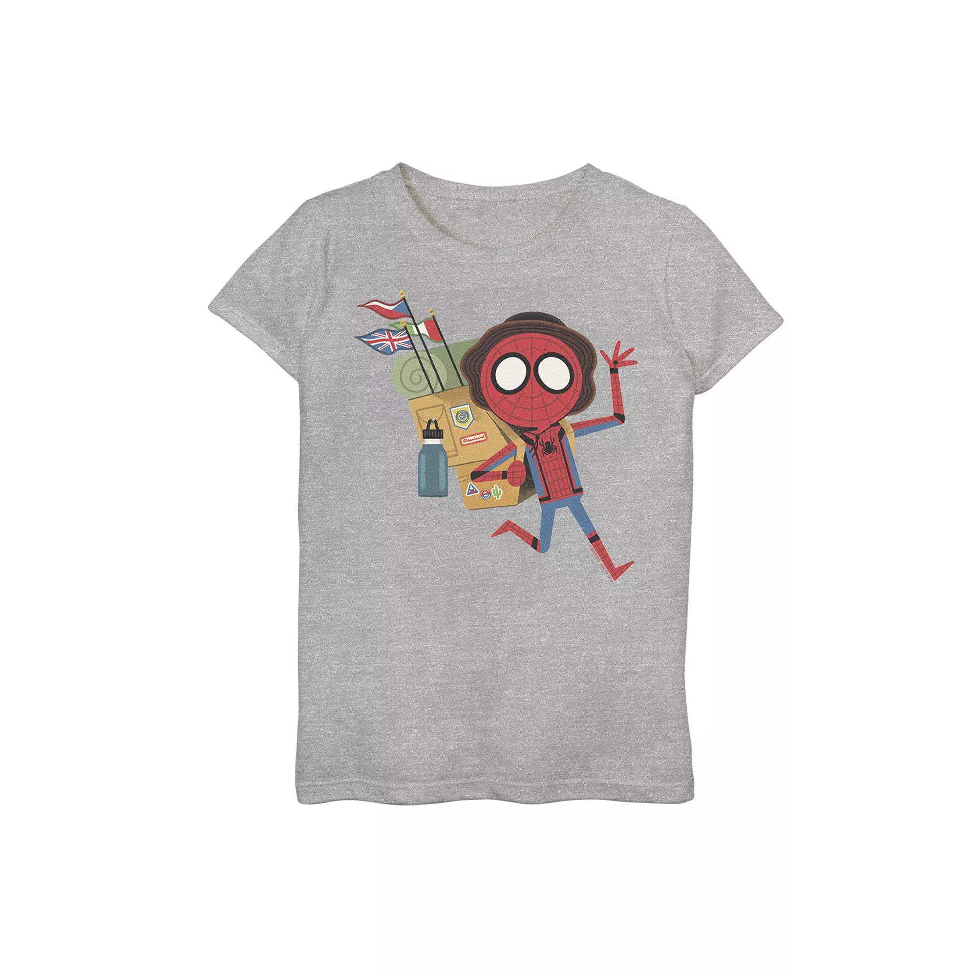 Girls 7-16 Marvel Spider-Man Far From Home Spidey Abroad Graphic Tee, Girl's, Size: Medium, Athletic Grey Product Image