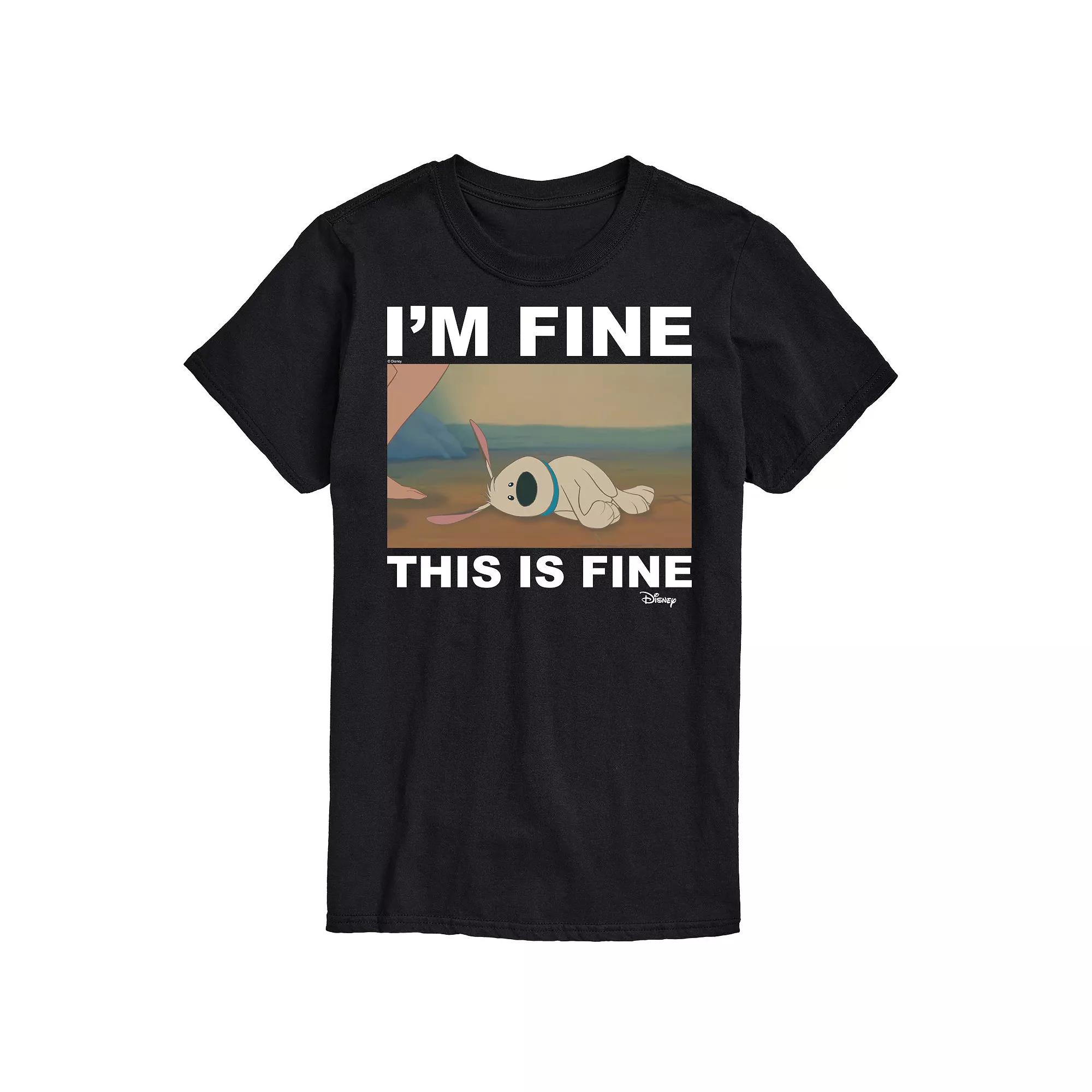 Disney Princess Big & Tall I'm Fine This Is Fine Graphic Tee, Men's,  Product Image