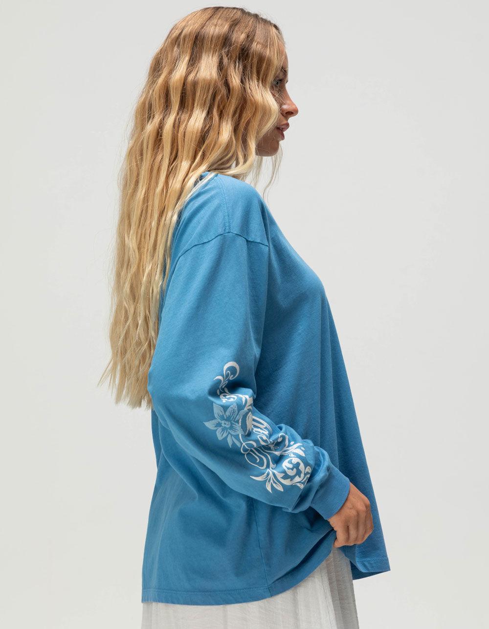 ROXY Hibiscus Love Womens Long Sleeve Tee - BLUE Product Image