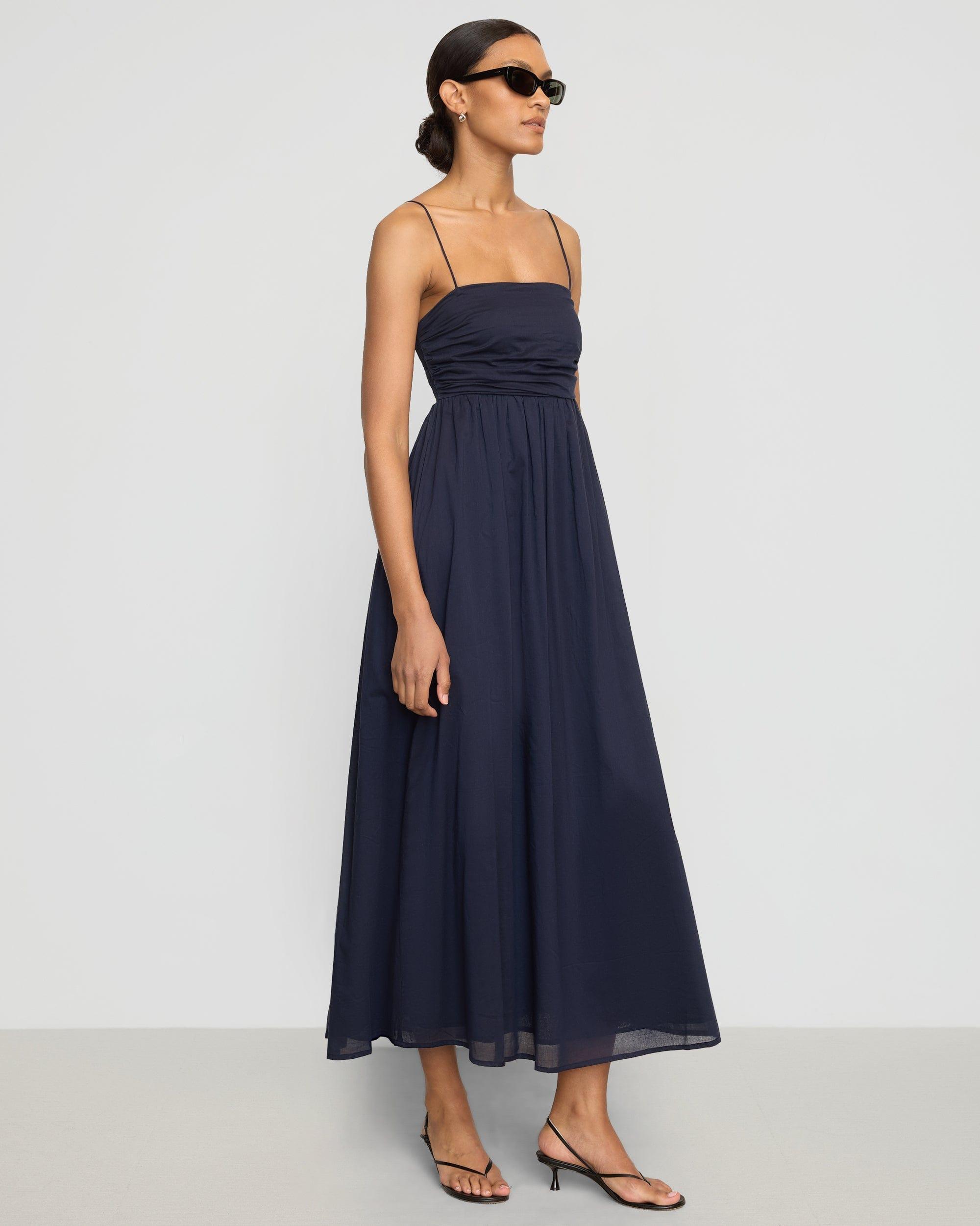 Aurora Ruched Organic Cotton Maxi Dress Product Image