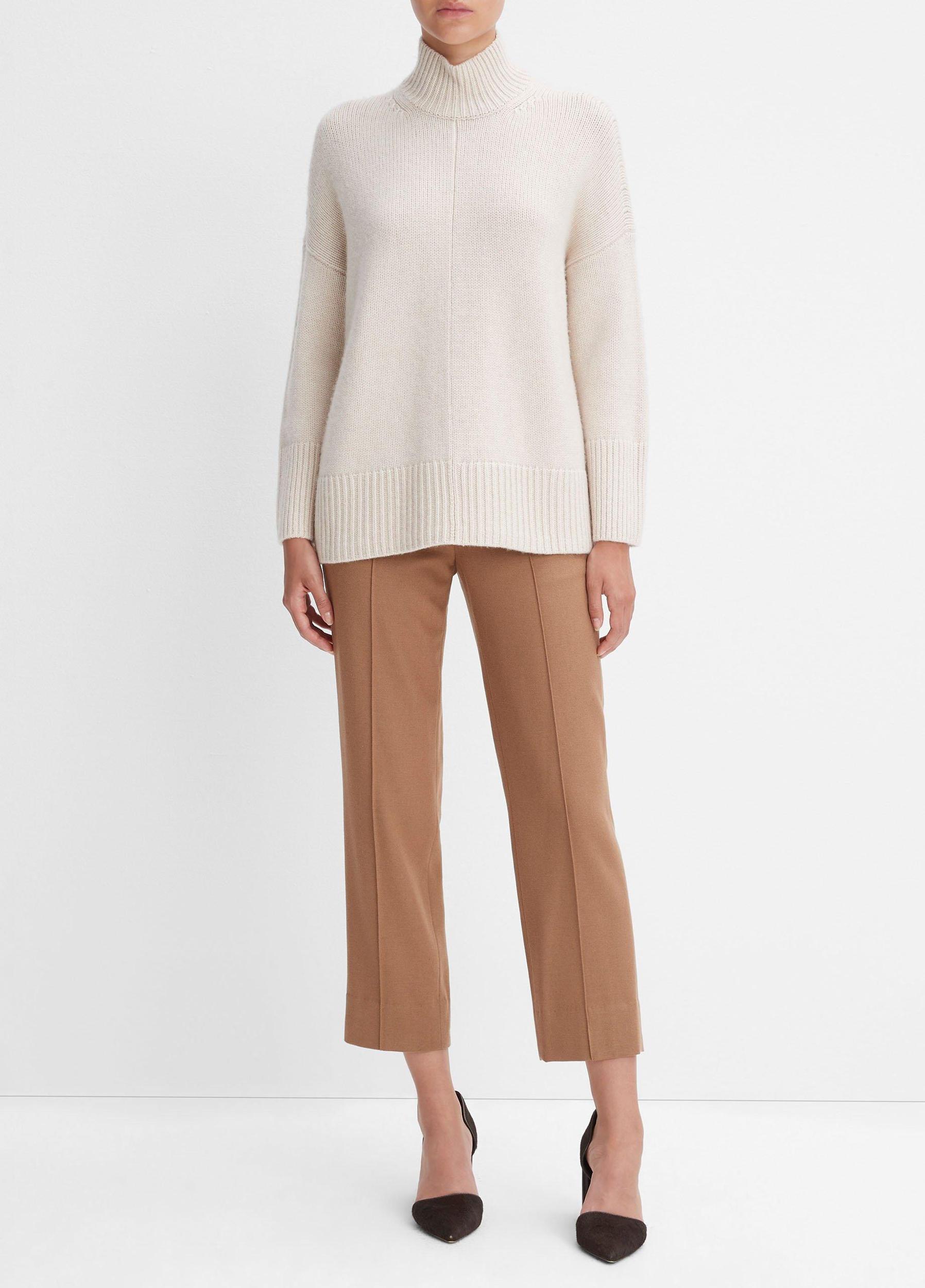 Wool and Cashmere Trapeze Turtleneck Sweater Product Image