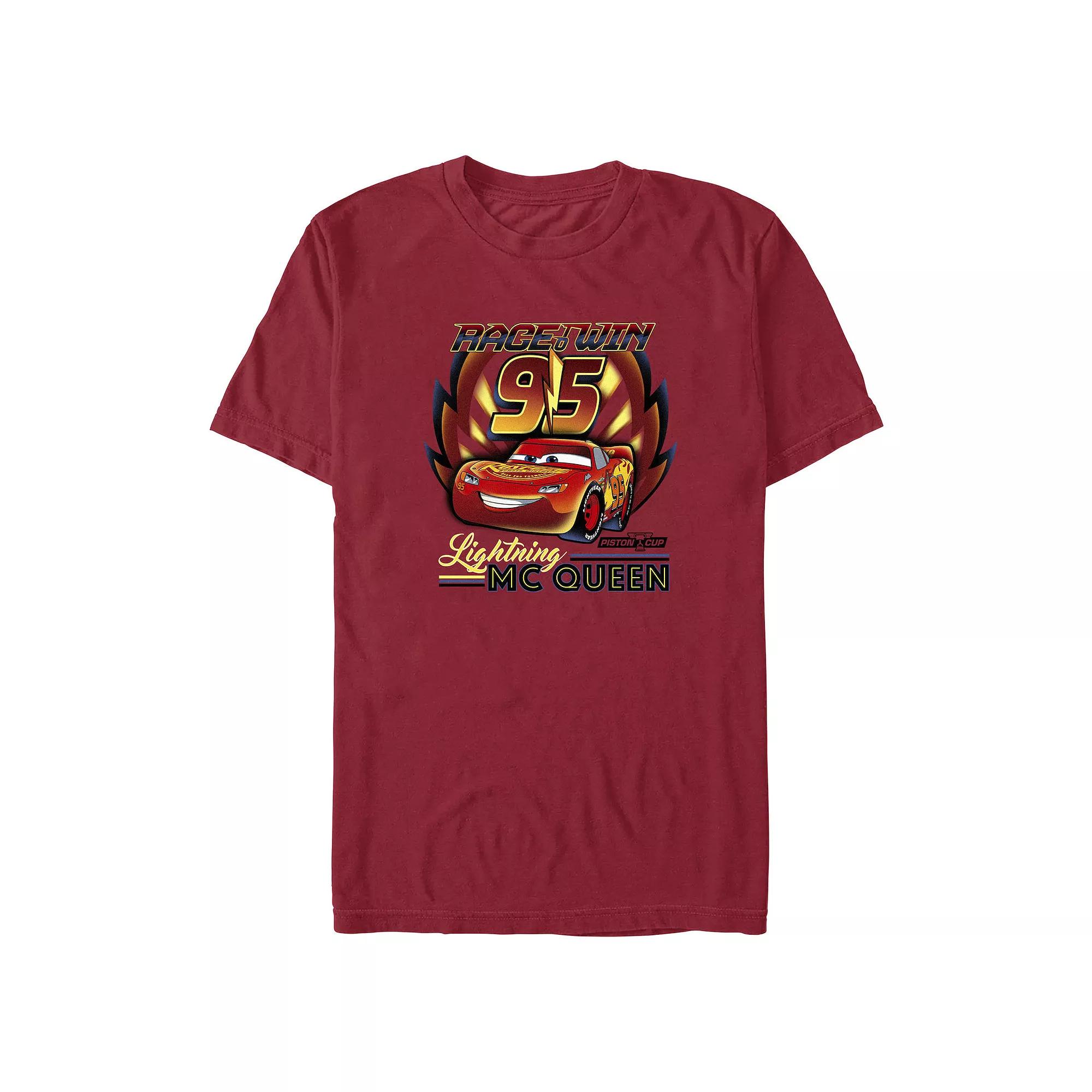 Disney / Pixar's Cars Lightning McQueen Race To Win Men's Graphic Tee,  Product Image