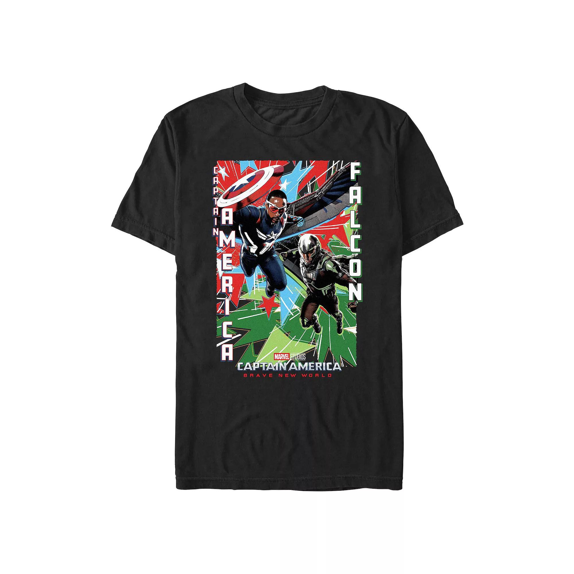 Big & Tall Marvel Captain America Brave New World Captain And Falcon Poster Graphic Tee, Men's,  Product Image